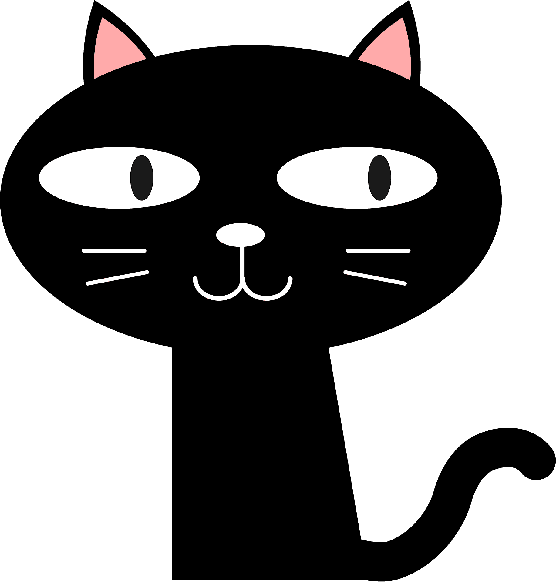 Swart Spotprent Kat Glimlag Muurpapier