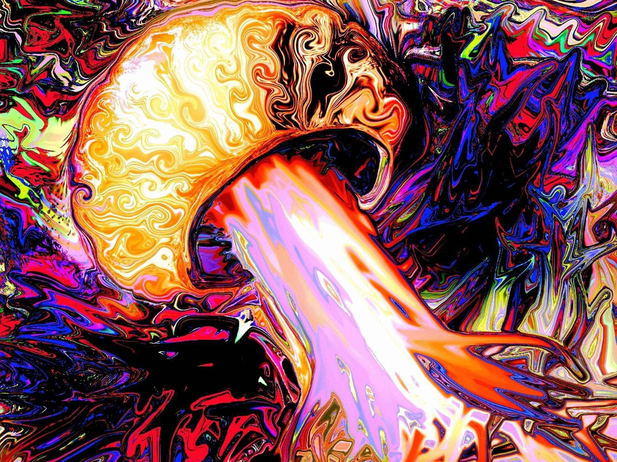 Swart Trippy Estetiese Swam Muurpapier