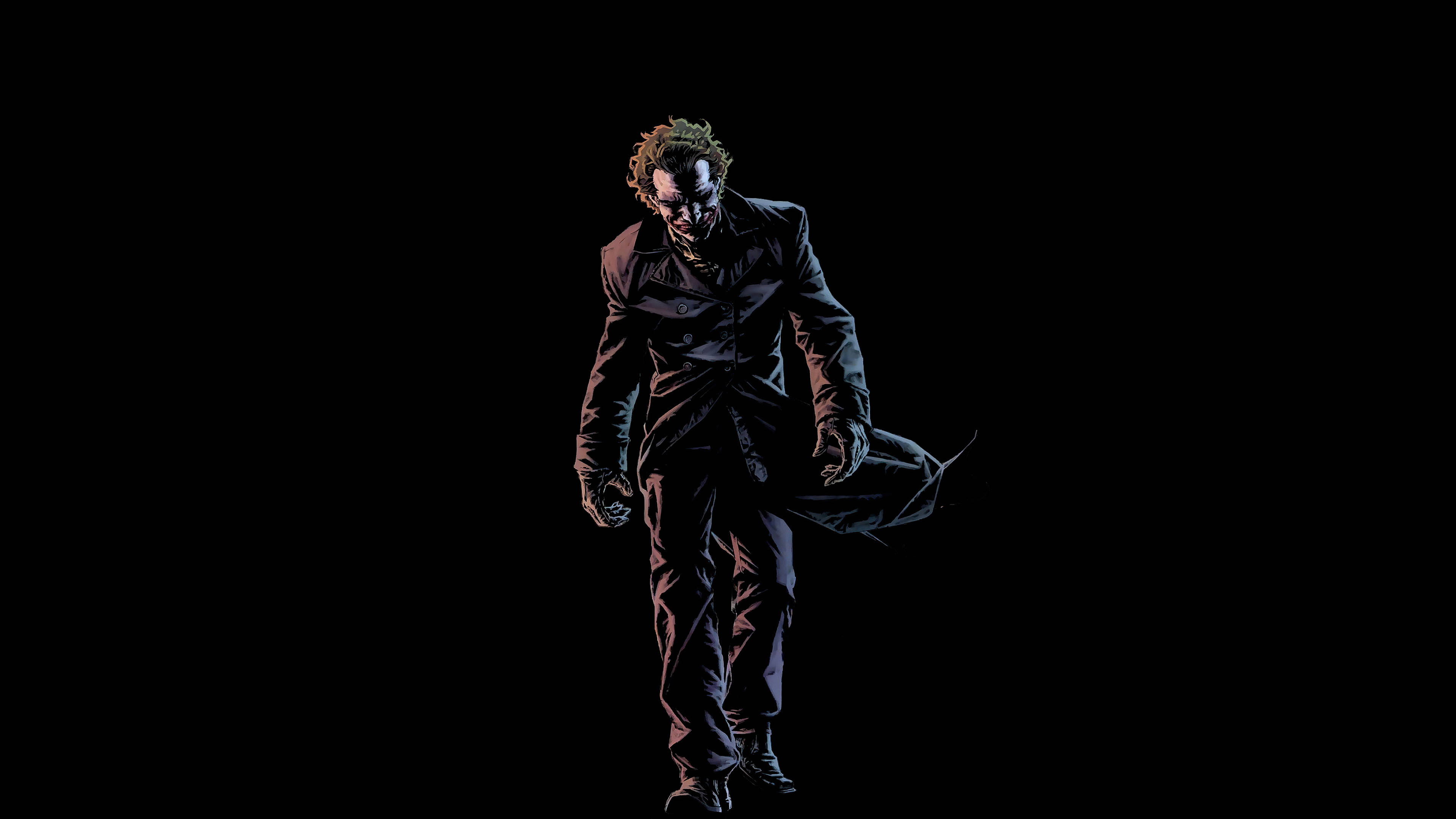 Swart Ultra HD Joker wat stap Muurpapier
