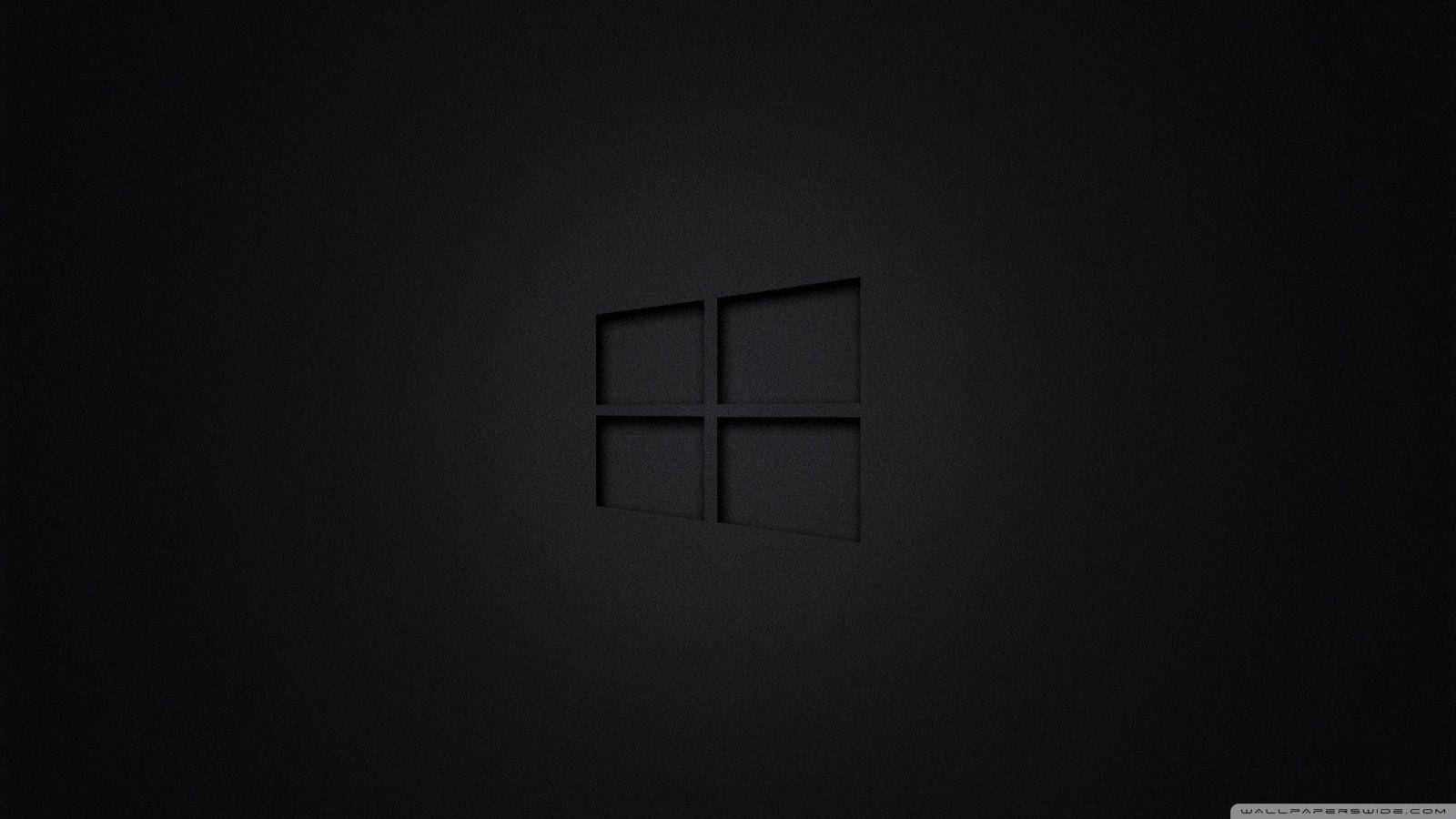 Swart Windows-ikoon rekenaar Muurpapier