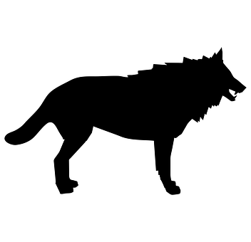 Swart Wolf Silhouet Muurpapier