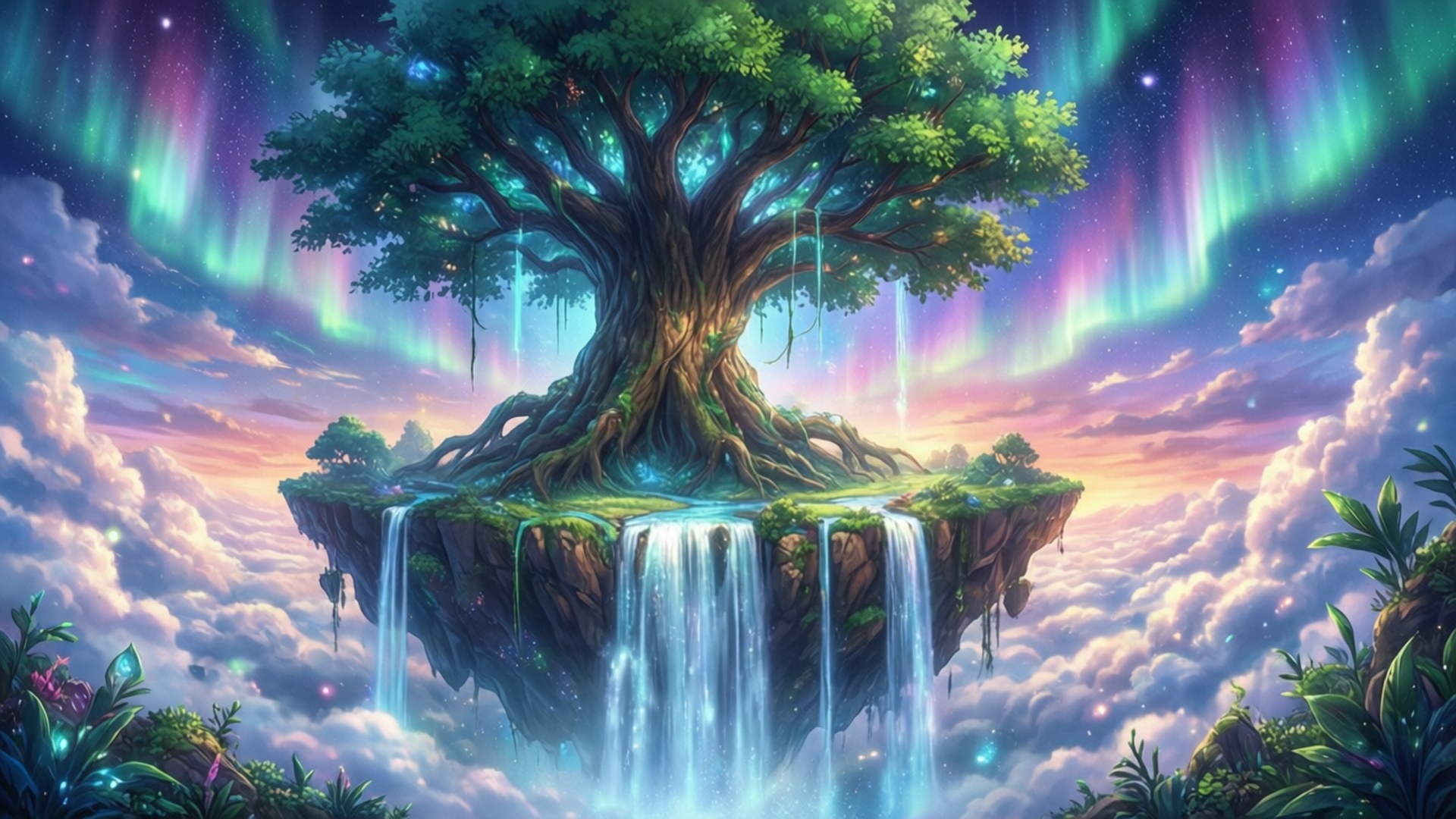 Sweefeiland Waterval Muurpapier
