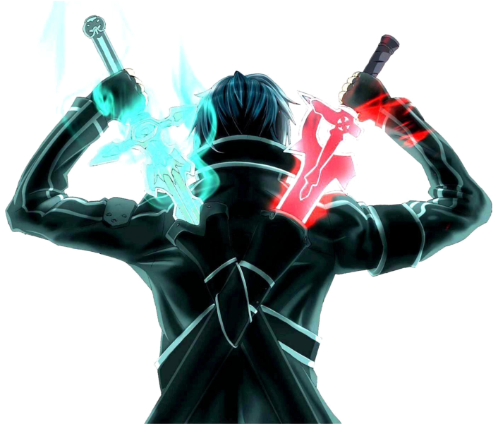Sword Art Online Dubbele Swaai Silhoeët Muurpapier