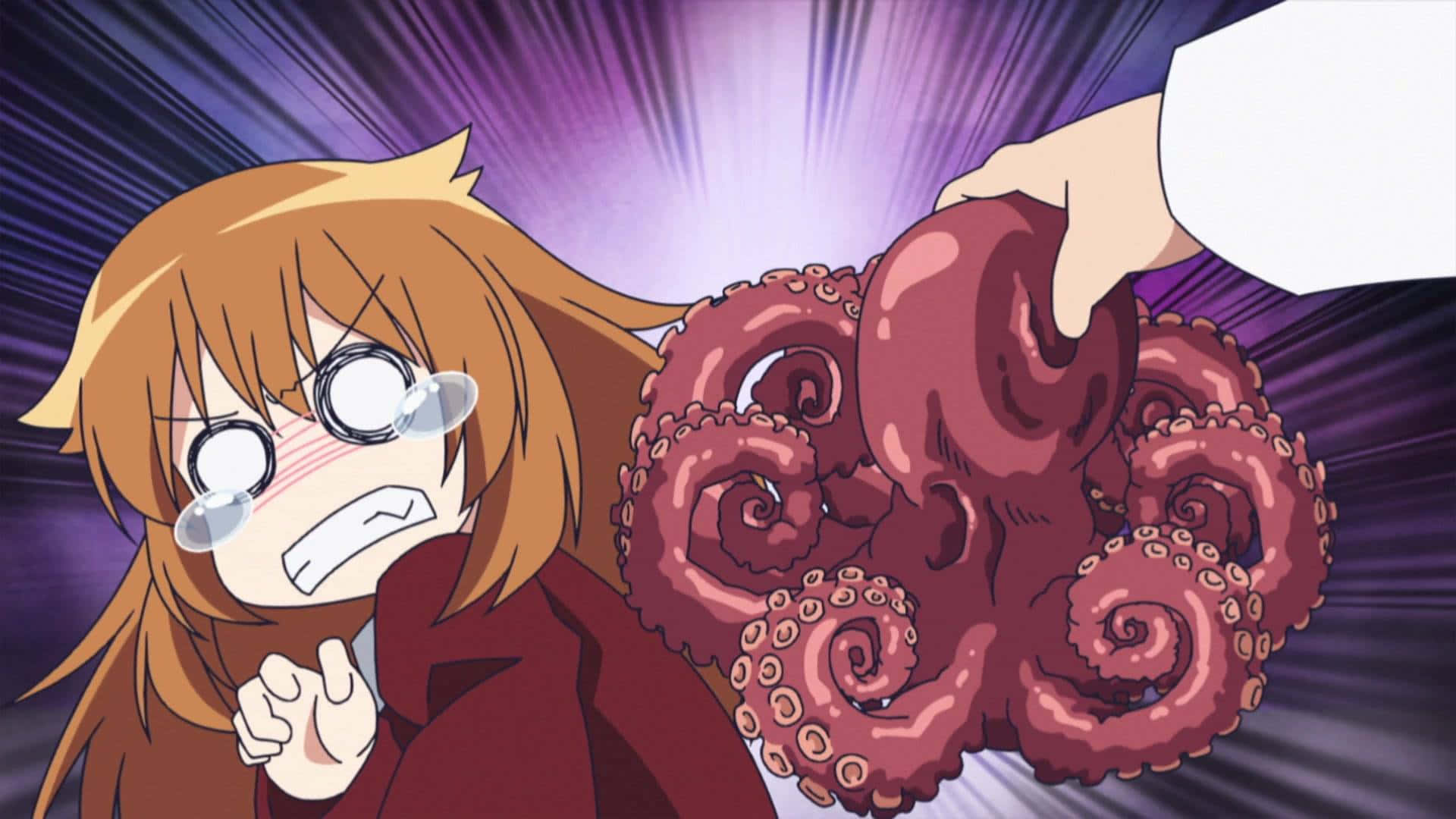 Sy het gedink die lewe is moeilik? Wag totdat sy 'n blik op die anime-wêreld gekry het! Muurpapier