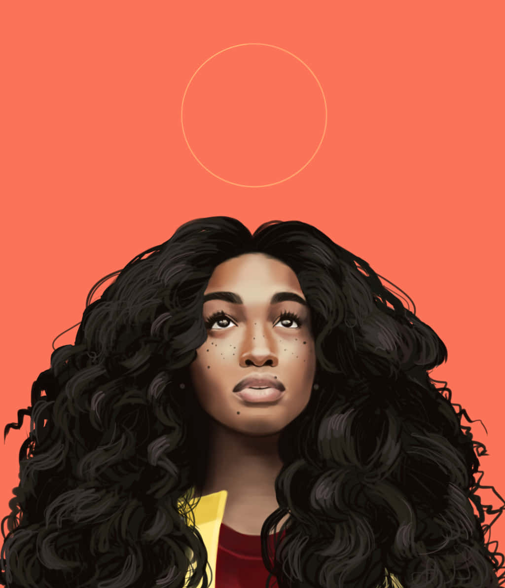 SZA Kuns Oranje Estetika Muurpapier