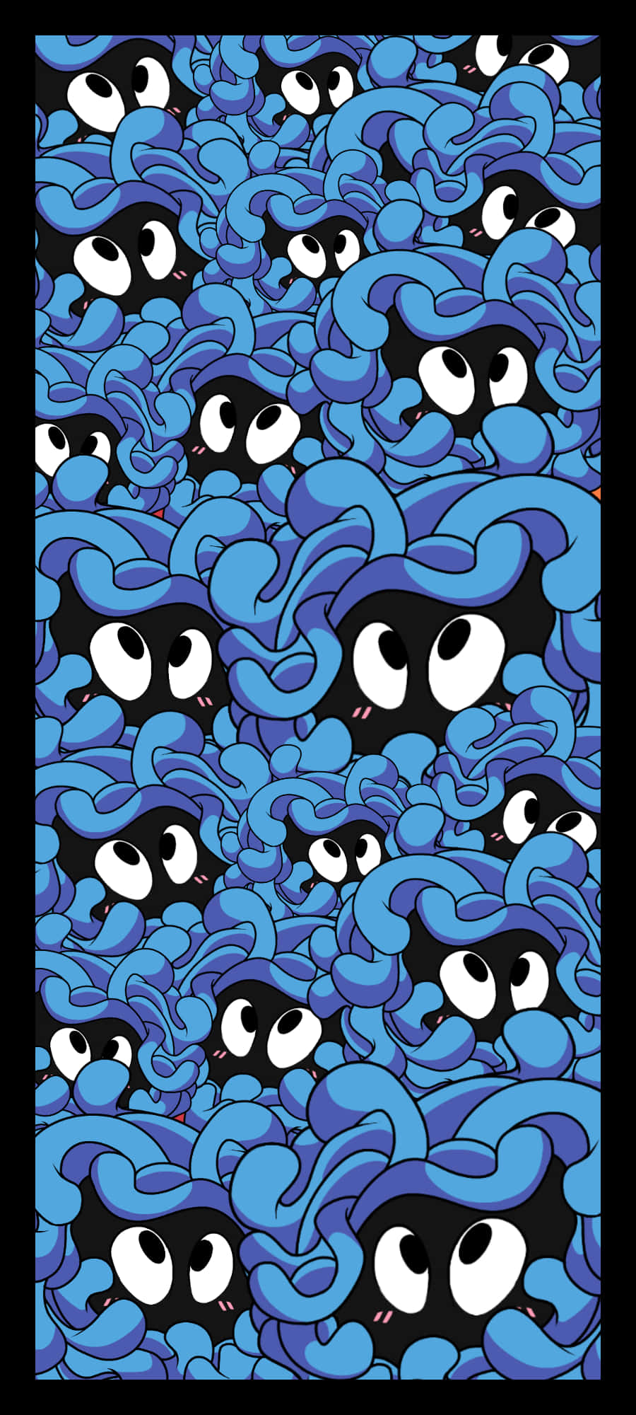 Tangela Gesigte Patroon Muurpapier