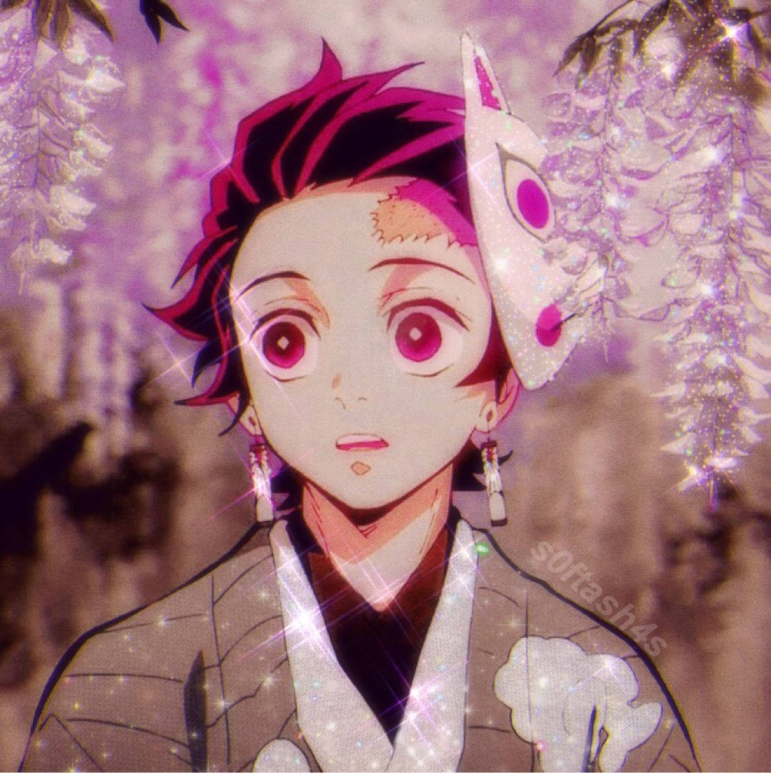 Tanjiro met Blomme Demon Slayer Profielfoto Muurpapier