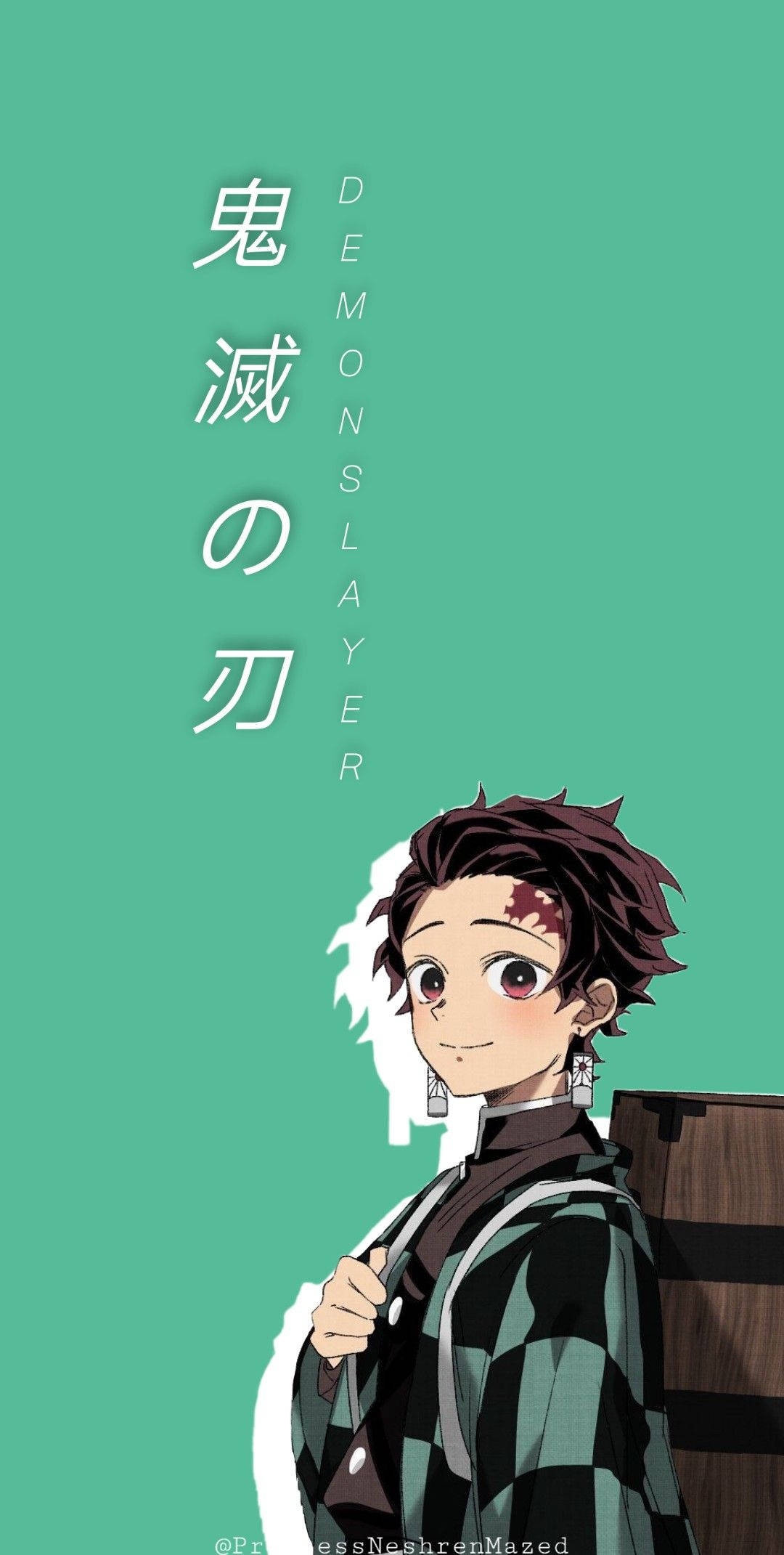 Tanjiro Met Sak Demon Slayer iPhone Muurpapier