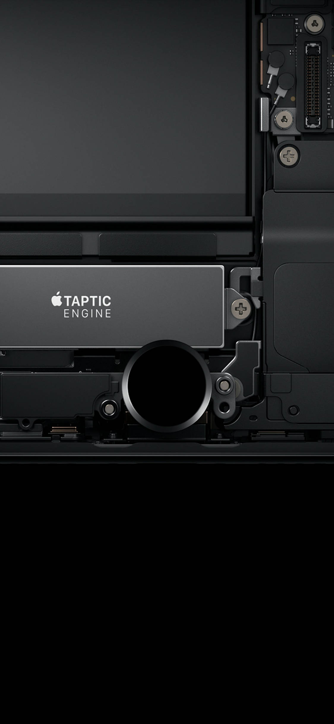 Taptic Enjin Minimaal Donker iPhone Muurpapier