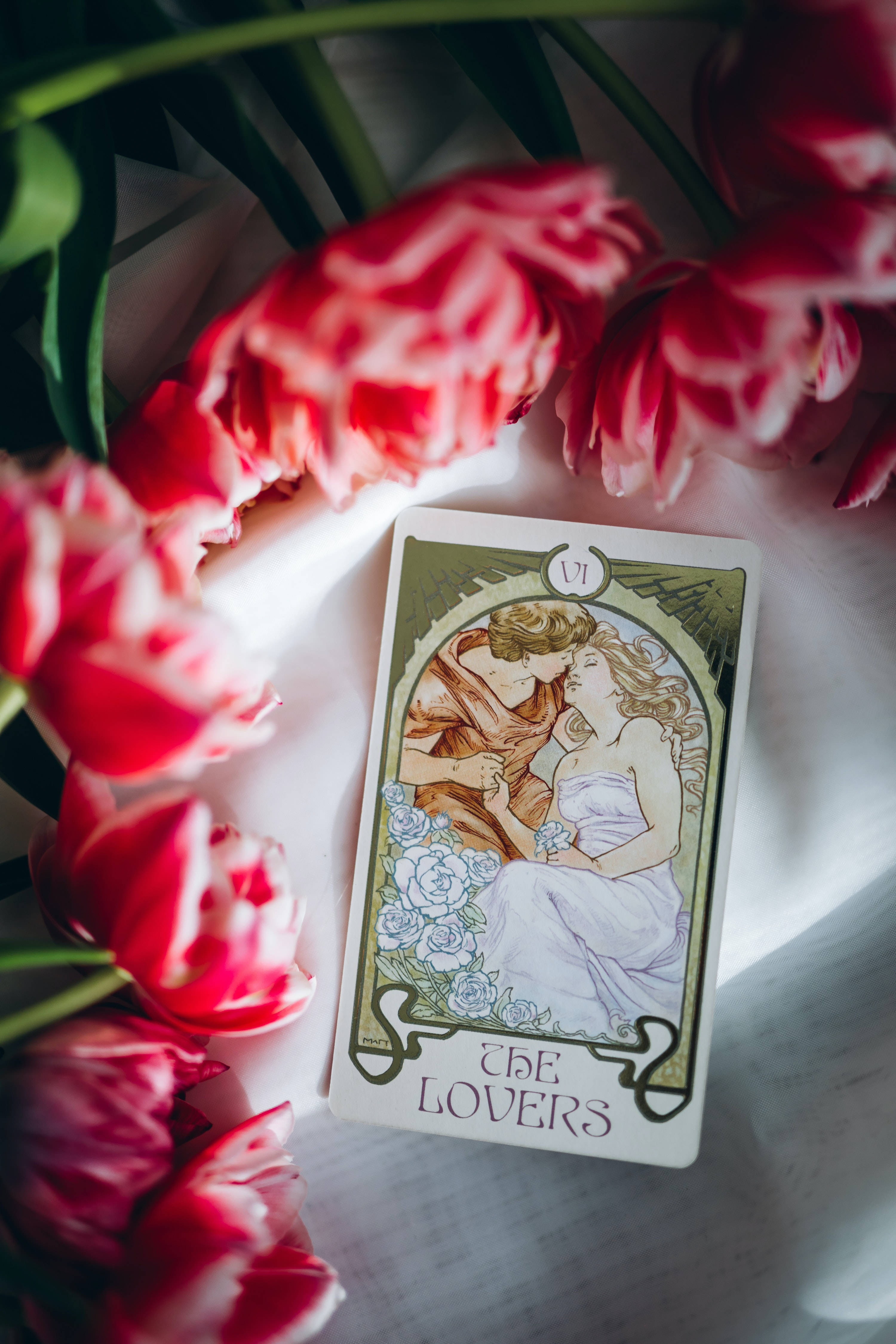 Tarotkaart van die Verliefdes Muurpapier