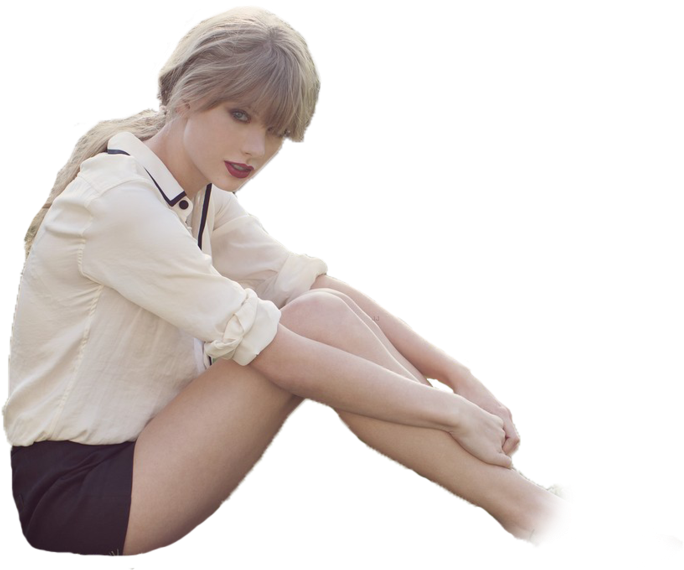 Taylor Swift Sittende Posisie Uitsny Muurpapier