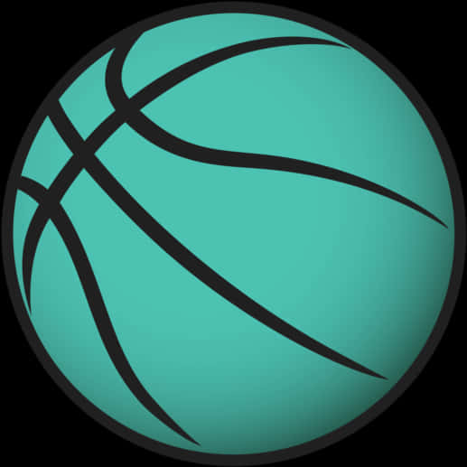 Teal_Basketball_ Grafies Muurpapier