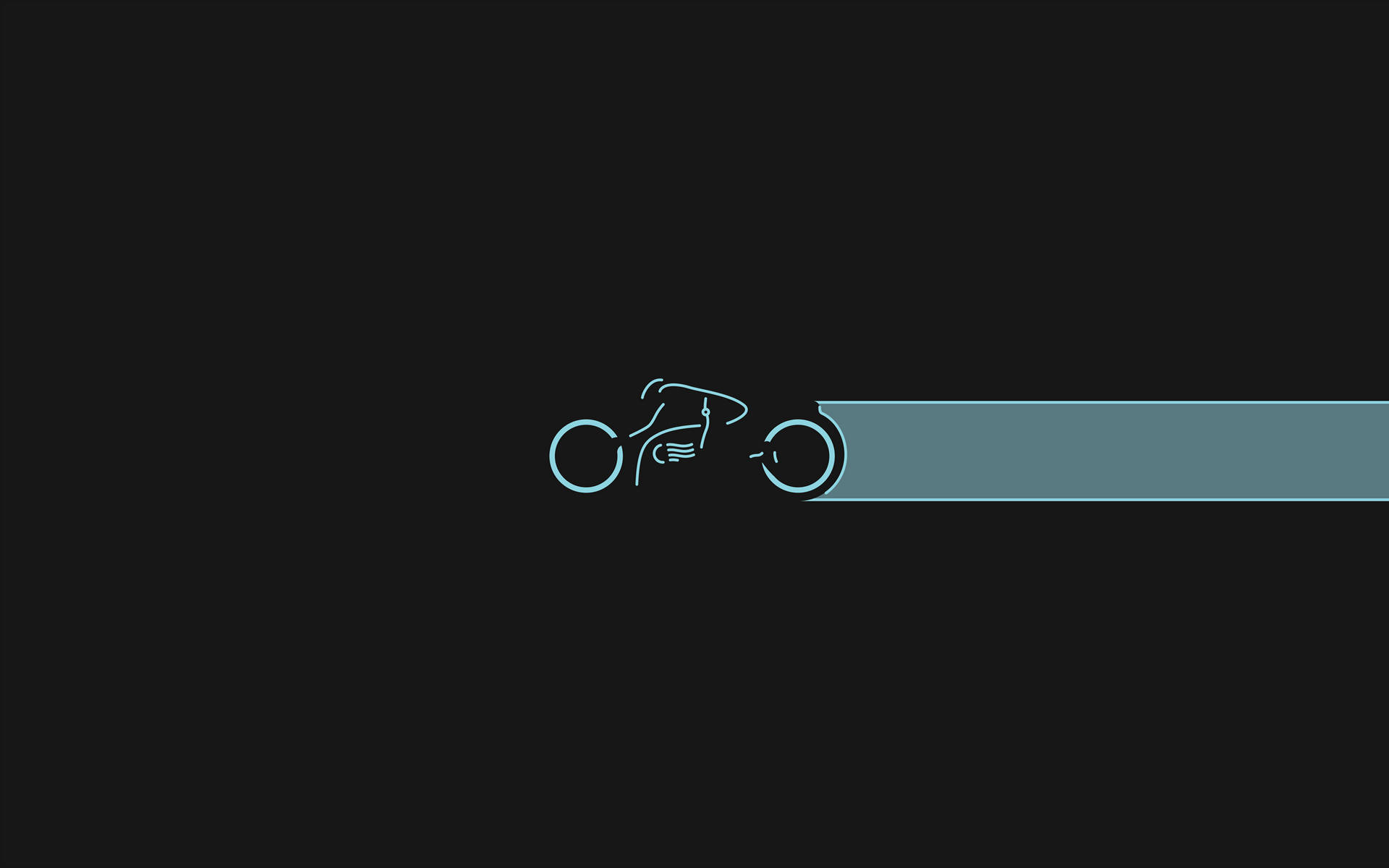 Teal Biker Minimalistiese muurpapier