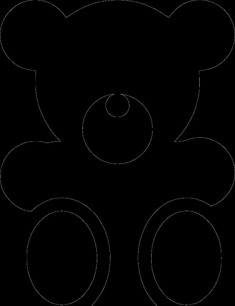 Teddiebeer Silhouet Omtrek Muurpapier