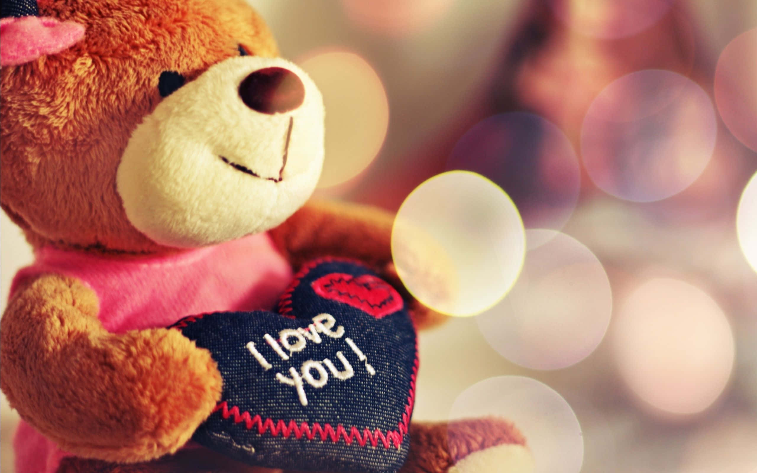 Teddiebeer Valentynsdag Agtergrond Muurpapier