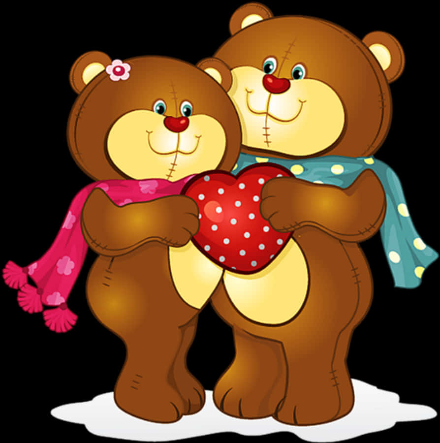 Teddiebere Hou Hart Vas Muurpapier