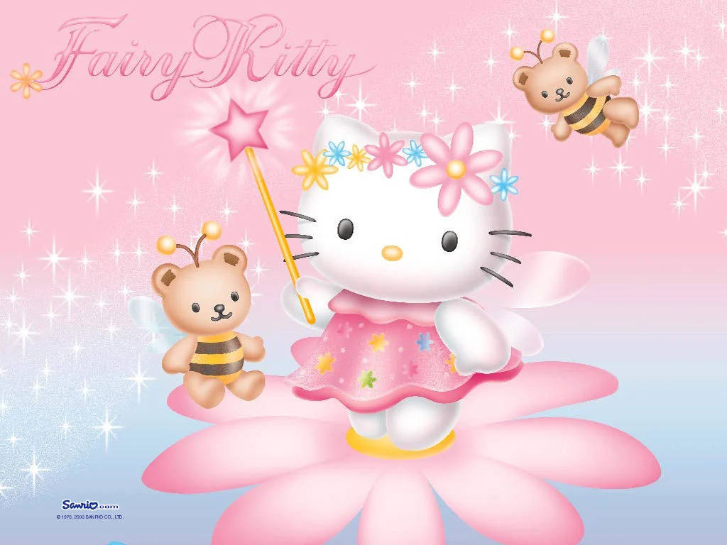 Tekenprentfeetjie Hello Kitty PFP Muurpapier