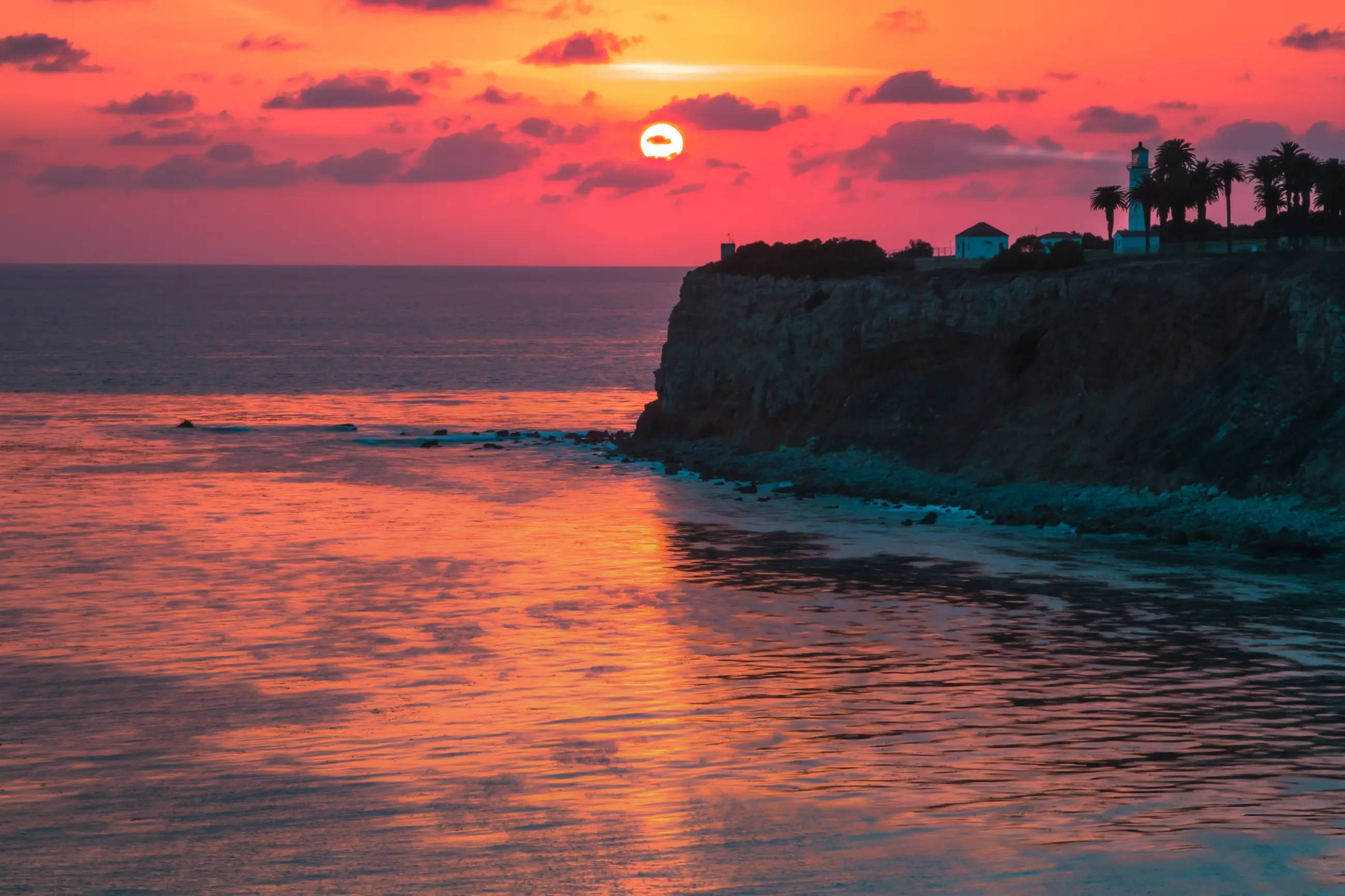 Terranea Bluff Los Angeles Sondergloed Muurpapier