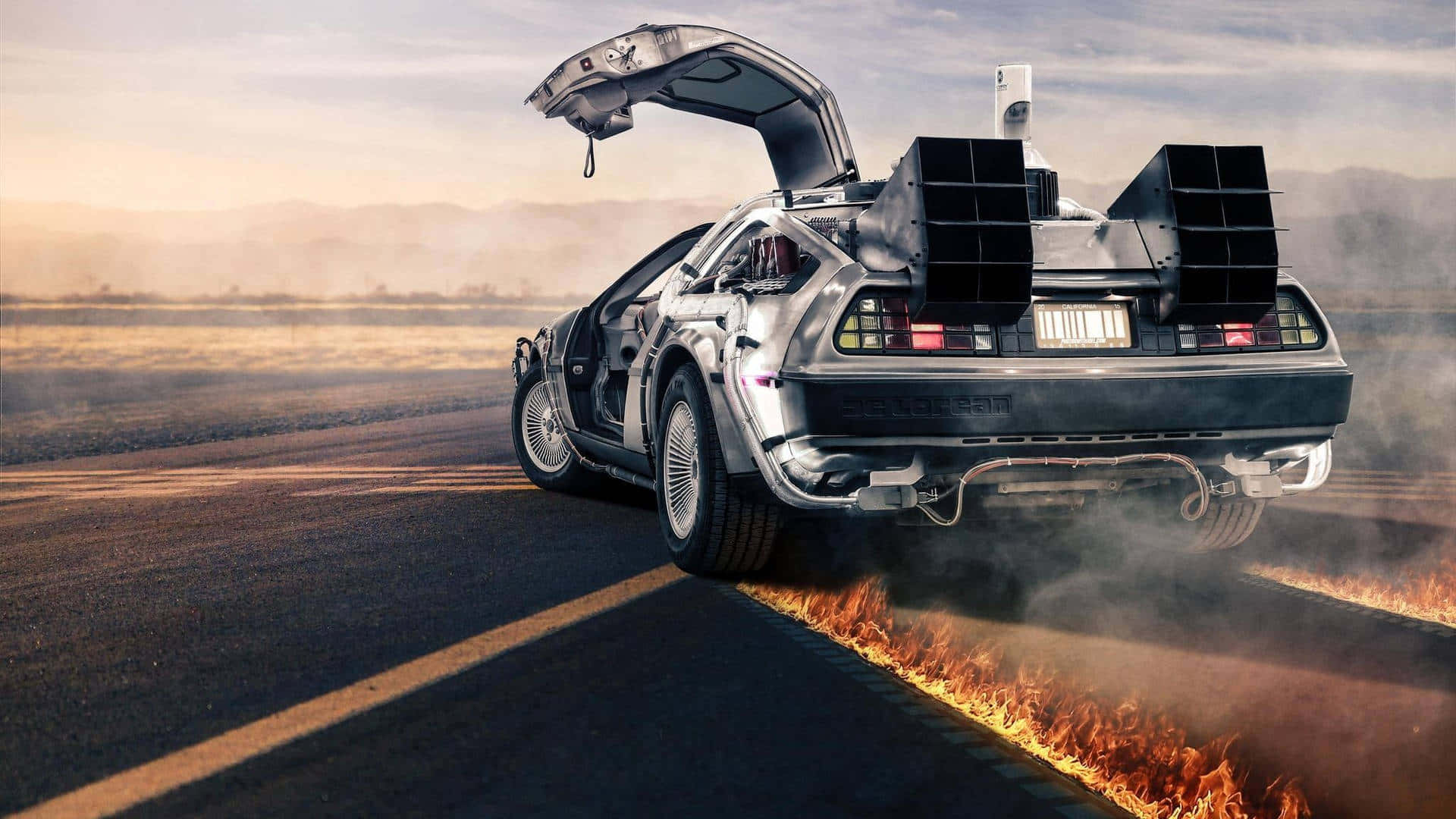 terug na die toekoms delorean HD agtergrond Muurpapier