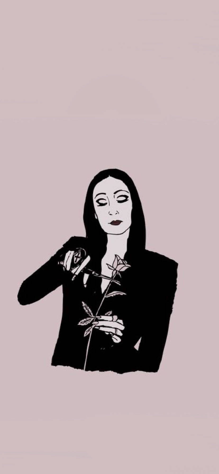 The Addams Family Morticia Roos Muurpapier