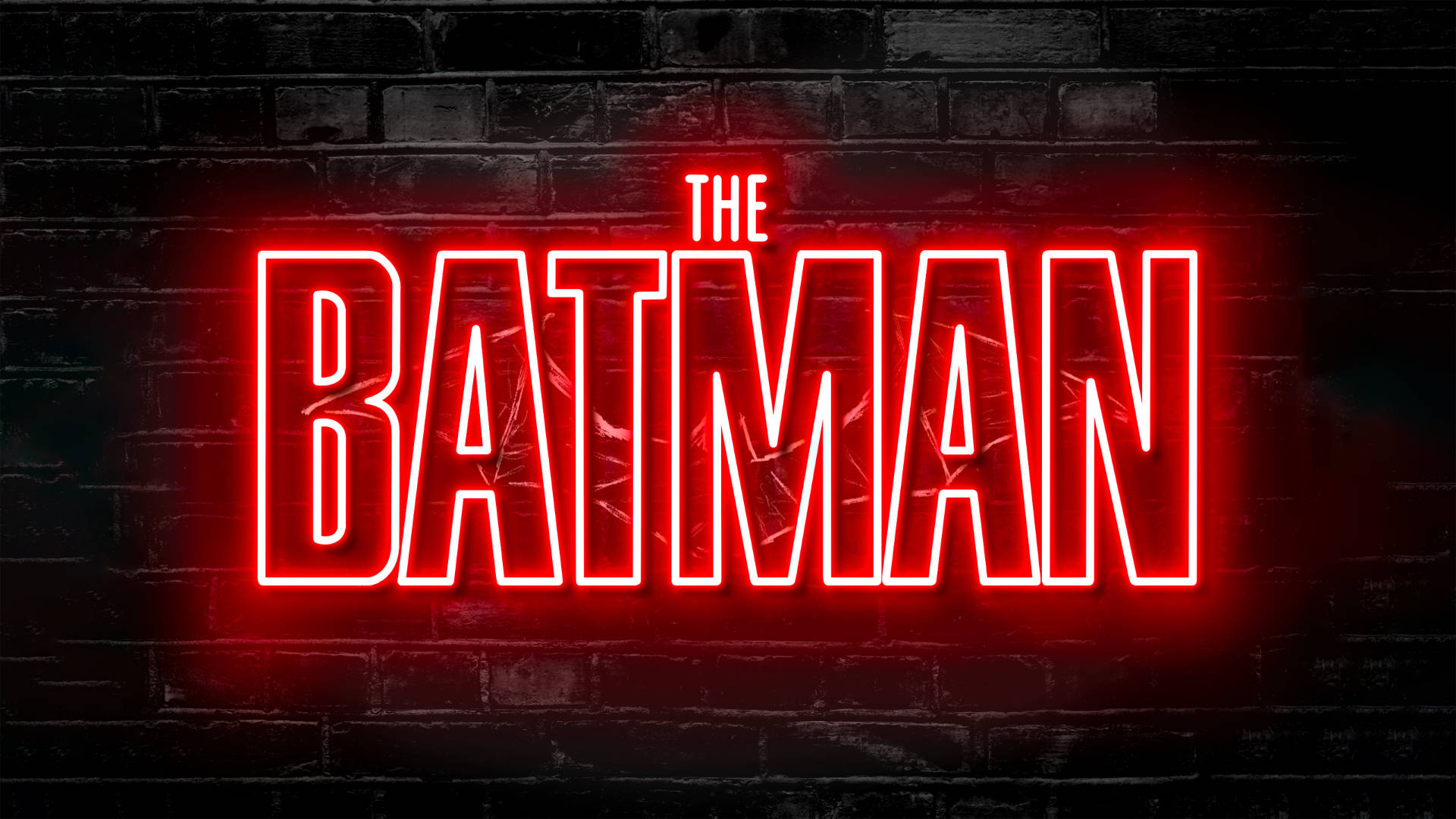 The Batman Rooi Neonligte Muurpapier