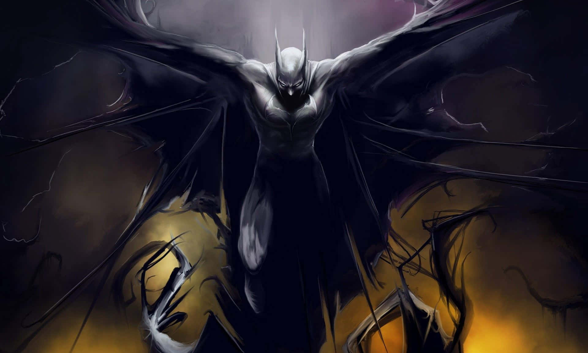 The Dark Knight beskerm Gothamstad Muurpapier