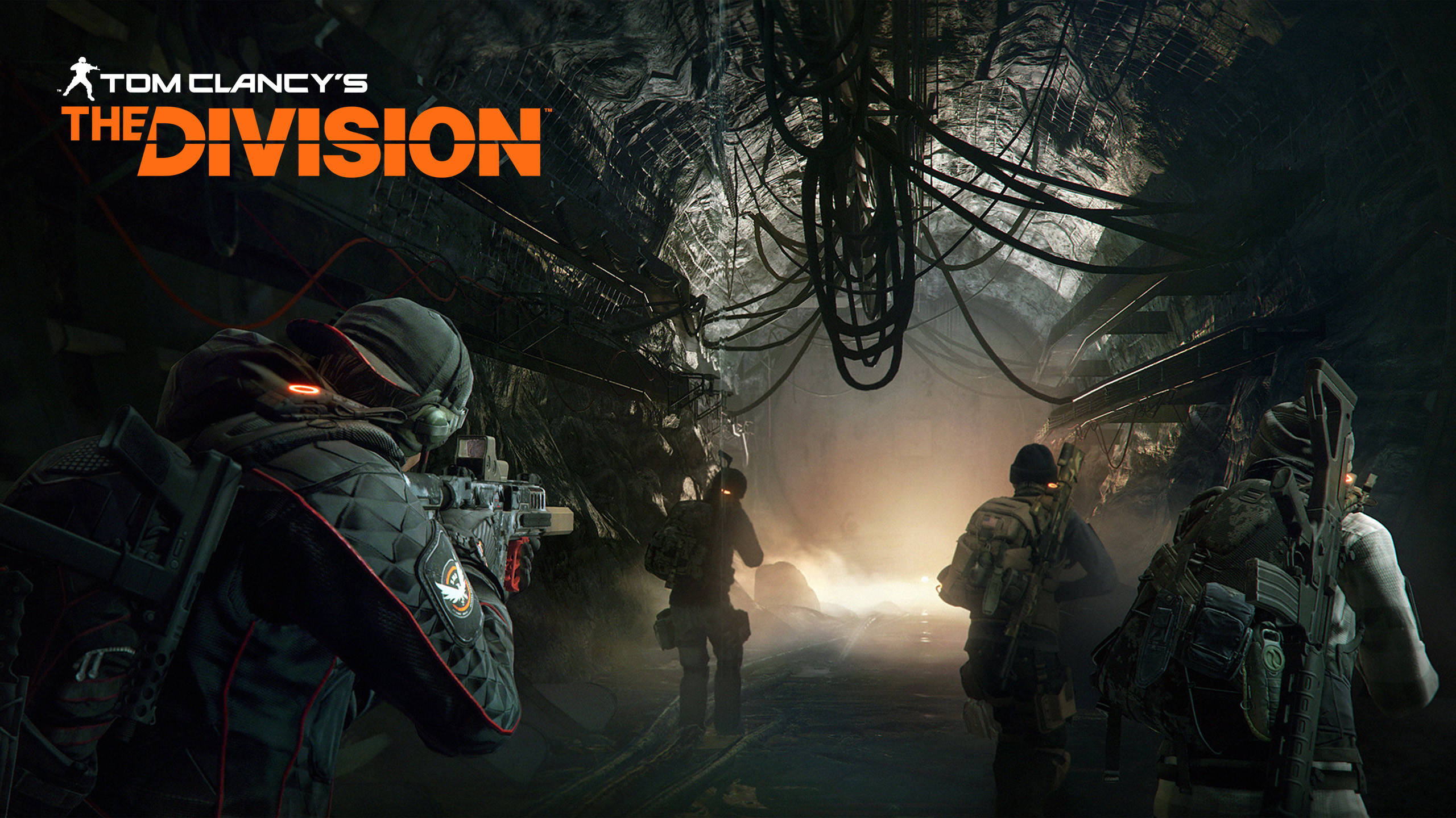 The Division 4K Soldate in Donker Bos Muurpapier