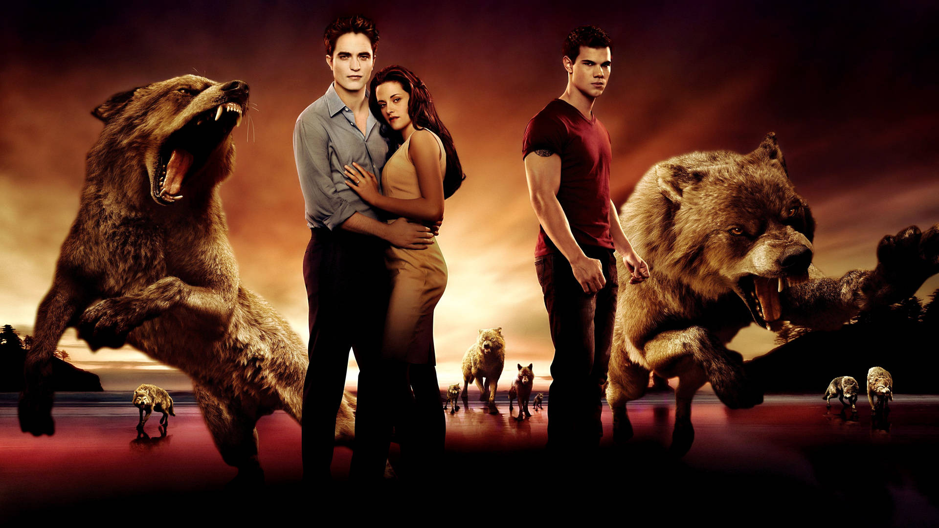 The Twilight Saga Opwindende Fliekplakkaat Muurpapier