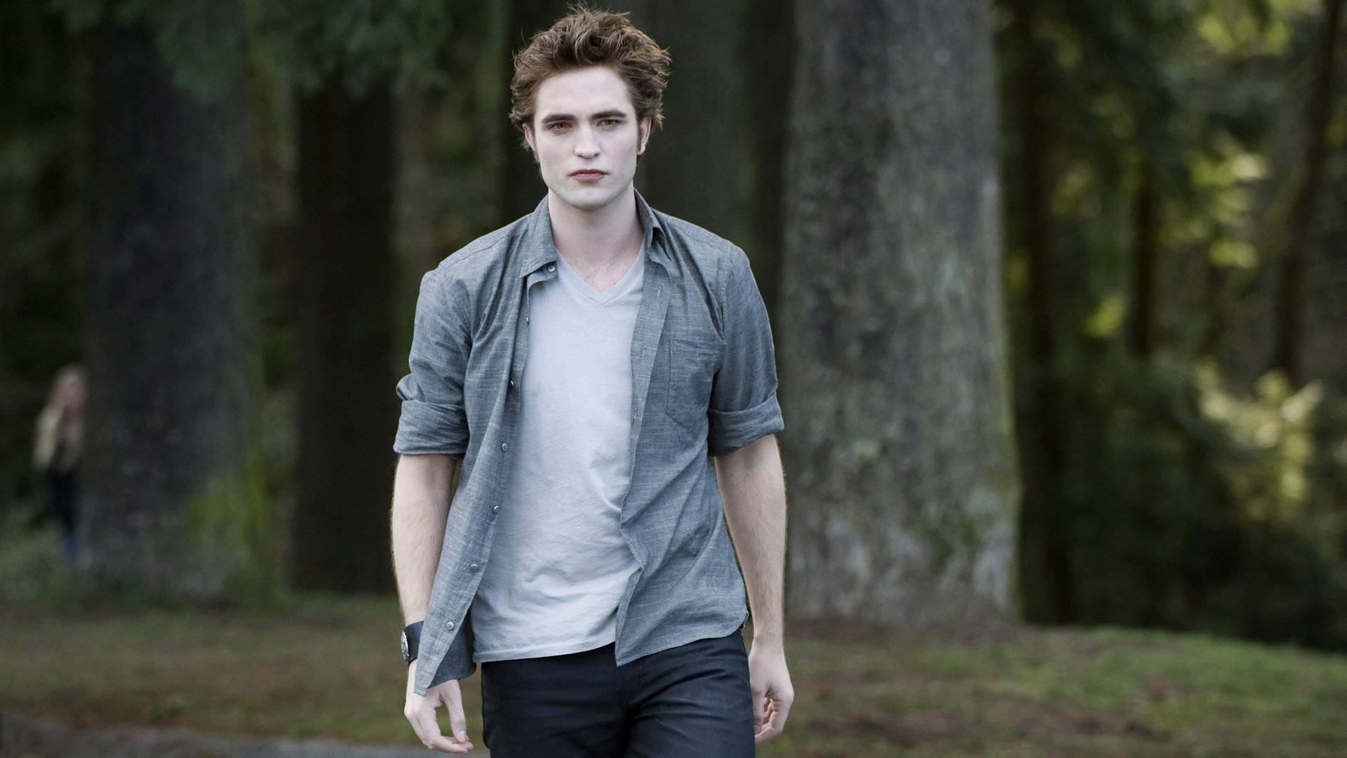 The Twilight Saga Edward in die Bos Muurpapier