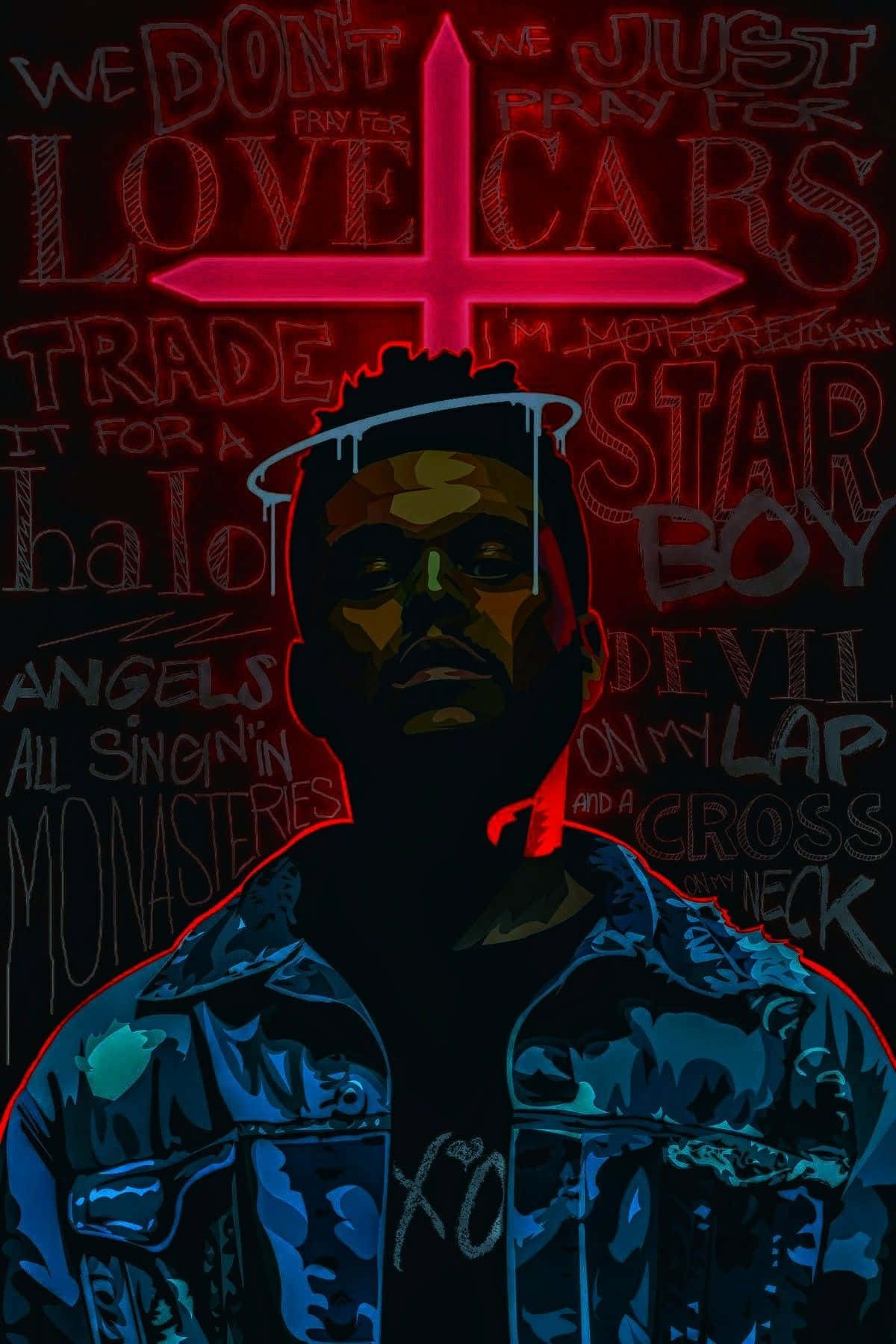 The Weeknd wat op die verhoog optree Muurpapier