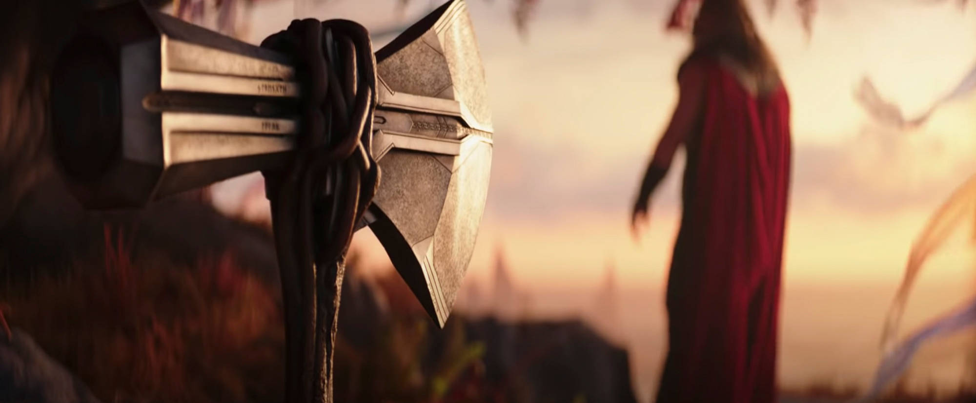Thor Love And Thunder Stormbreaker-skoot Muurpapier
