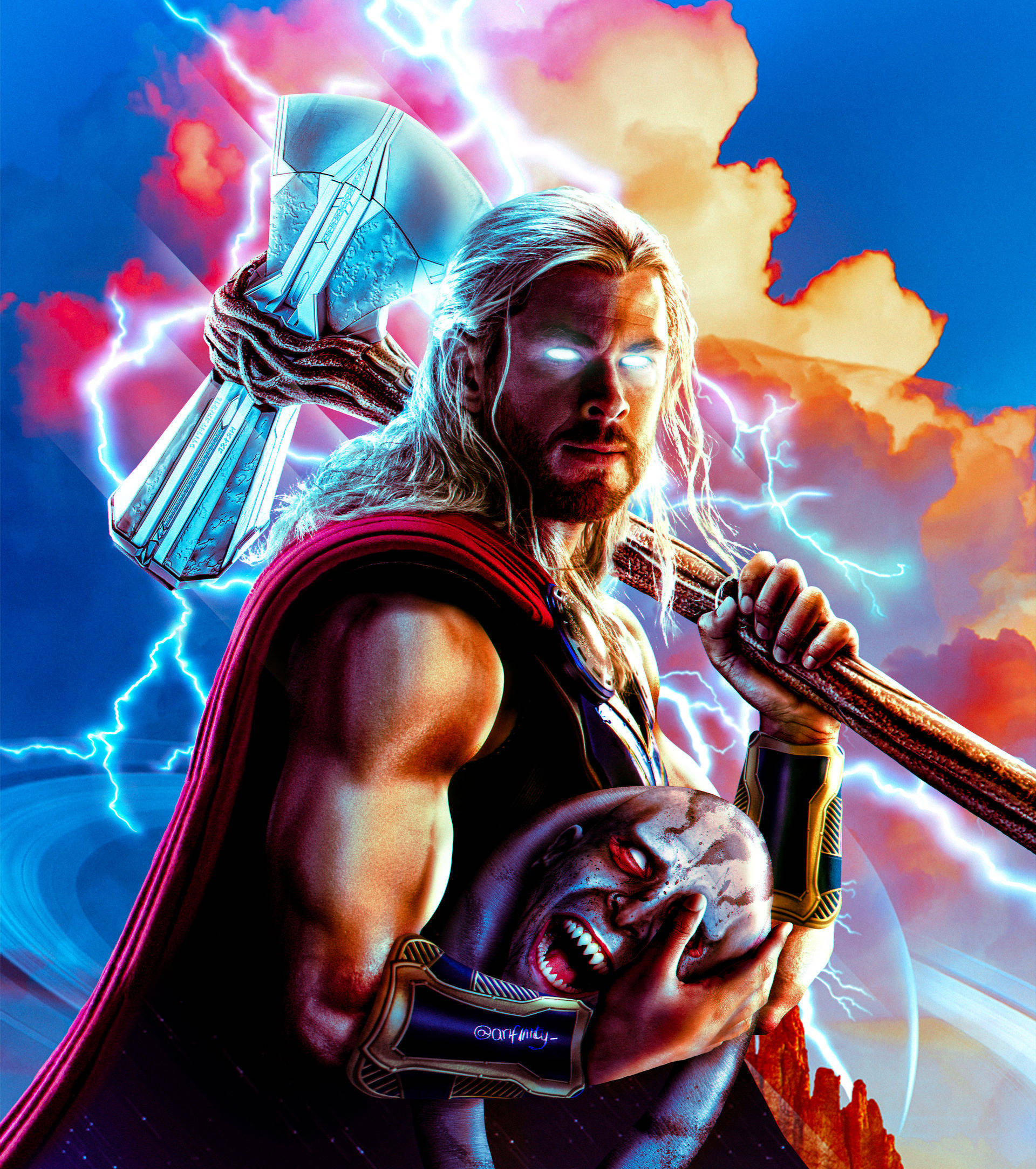 Thor Love And Thunder Fan-kuns Muurpapier