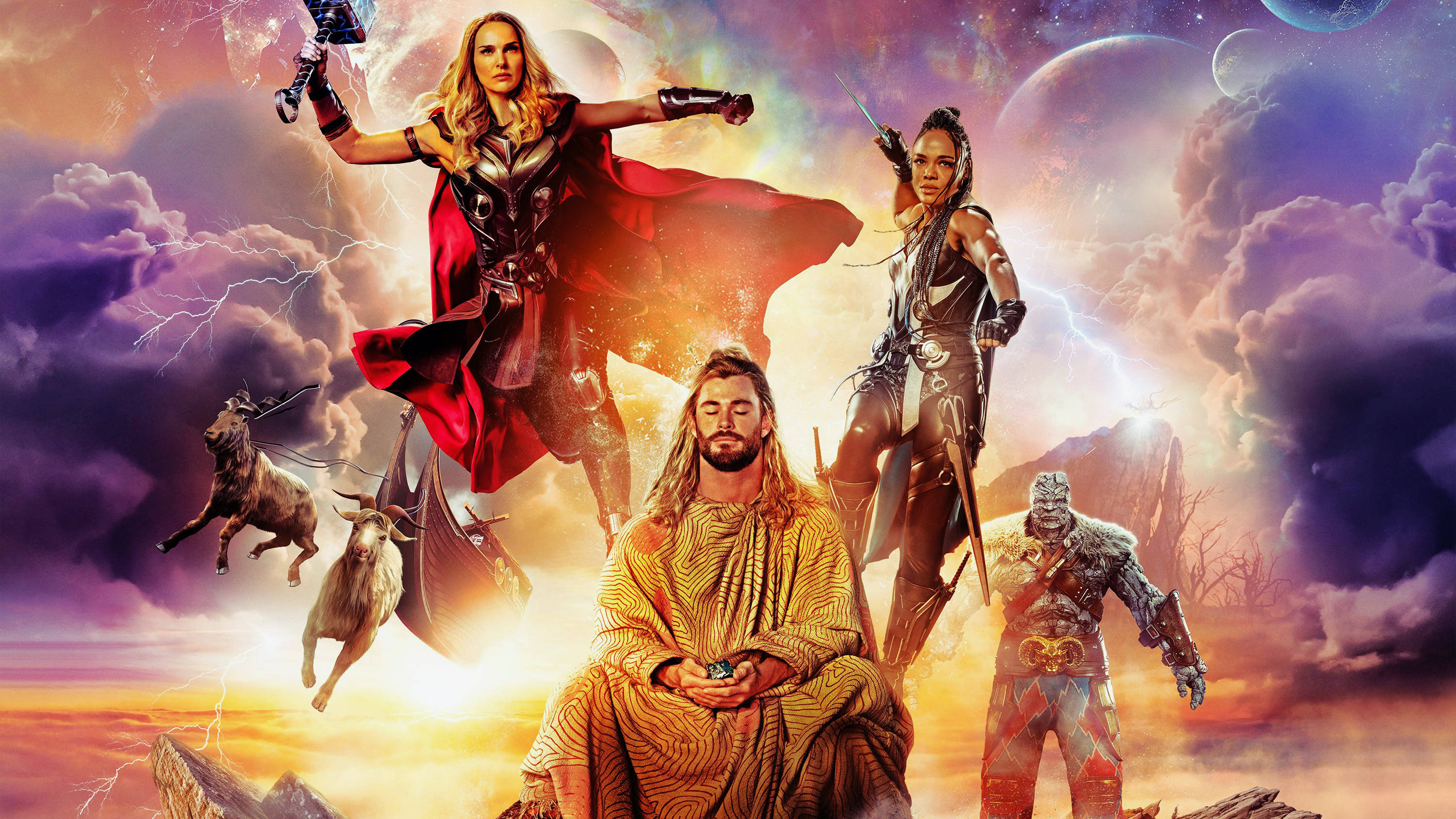 Thor Love And Thunder Hoofrolspelers Muurpapier