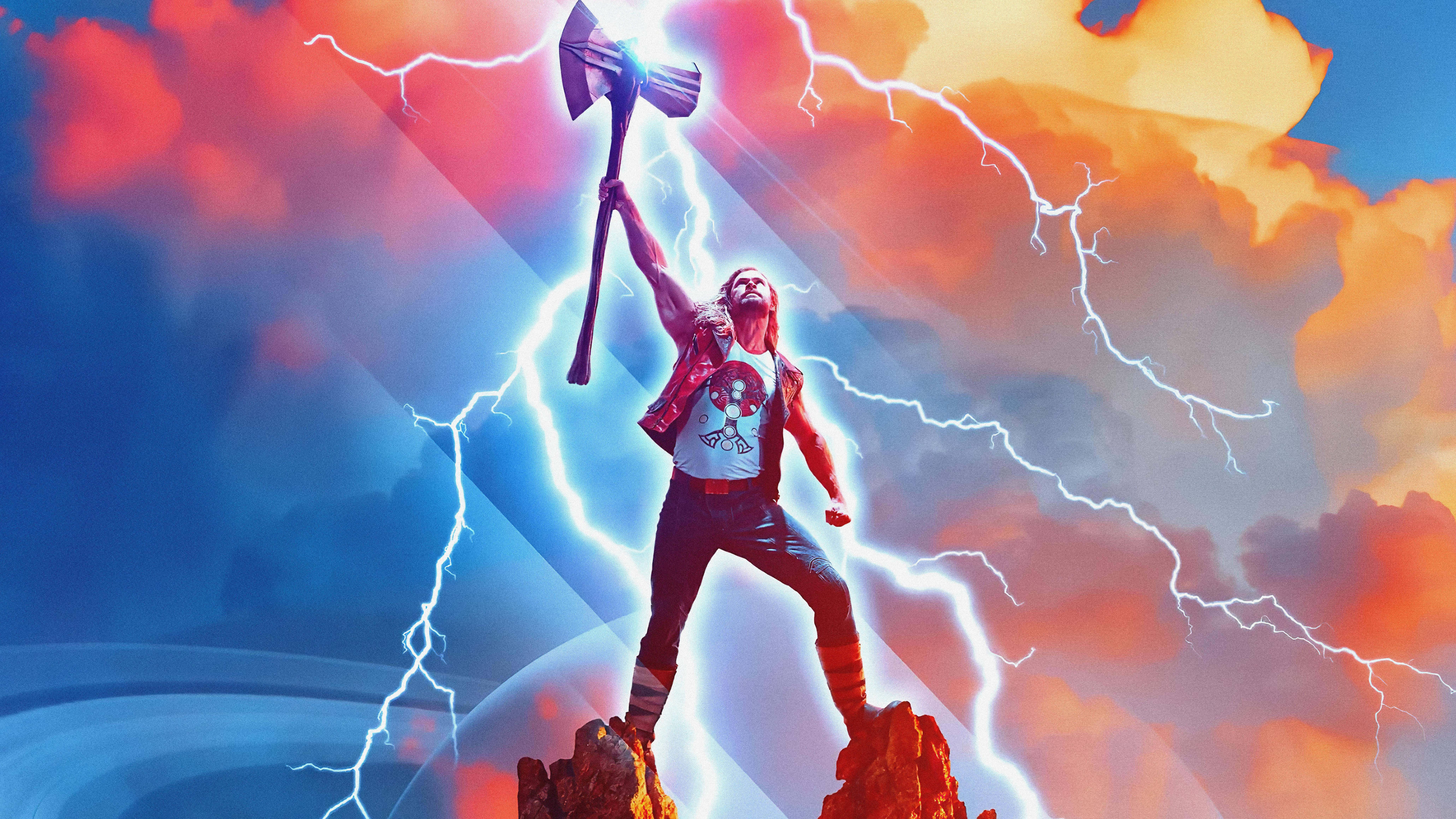 Thor Love And Thunder Stormbeheer Muurpapier