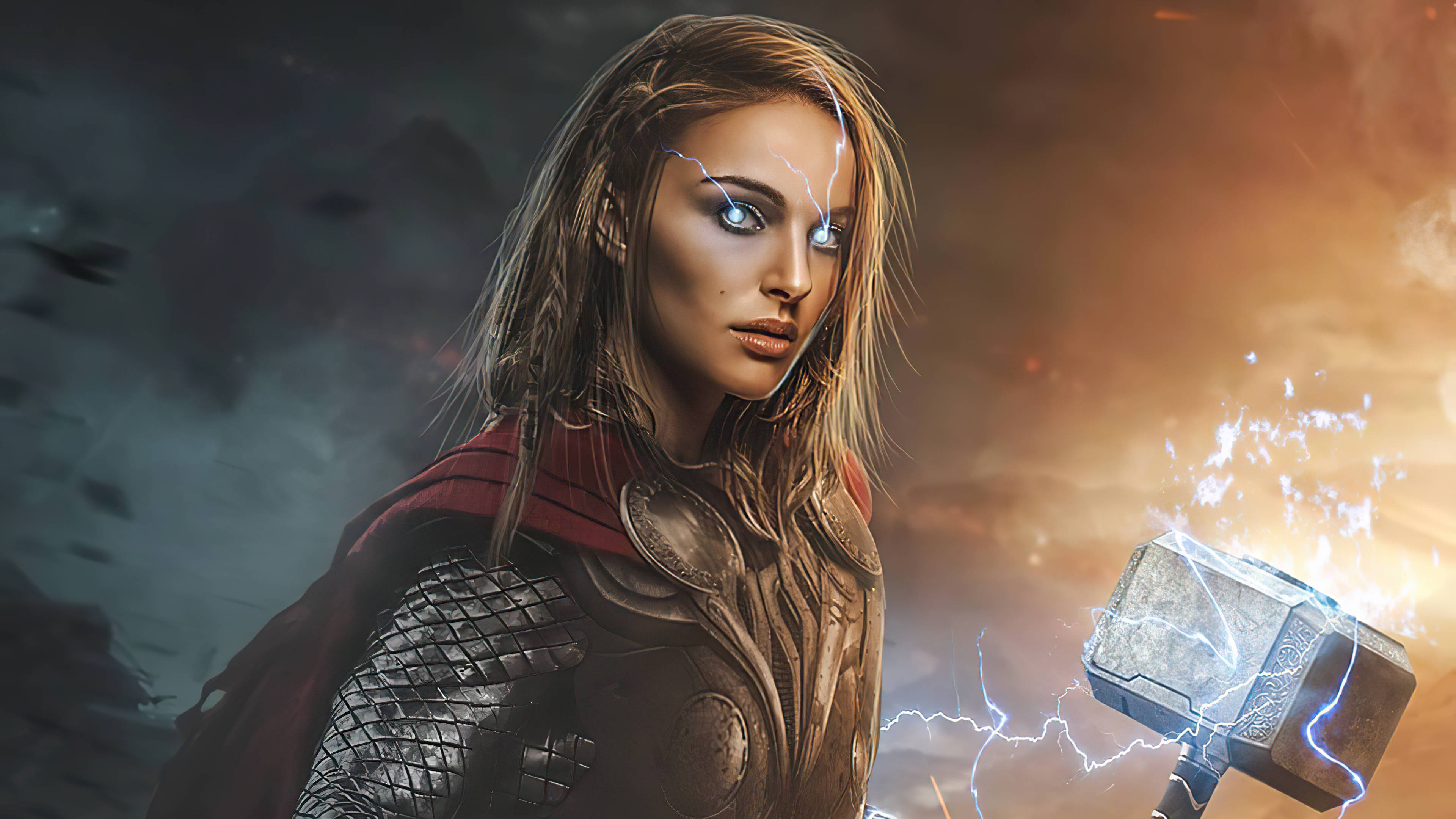 Thor Love and Thunder Jane Fan-kuns Muurpapier