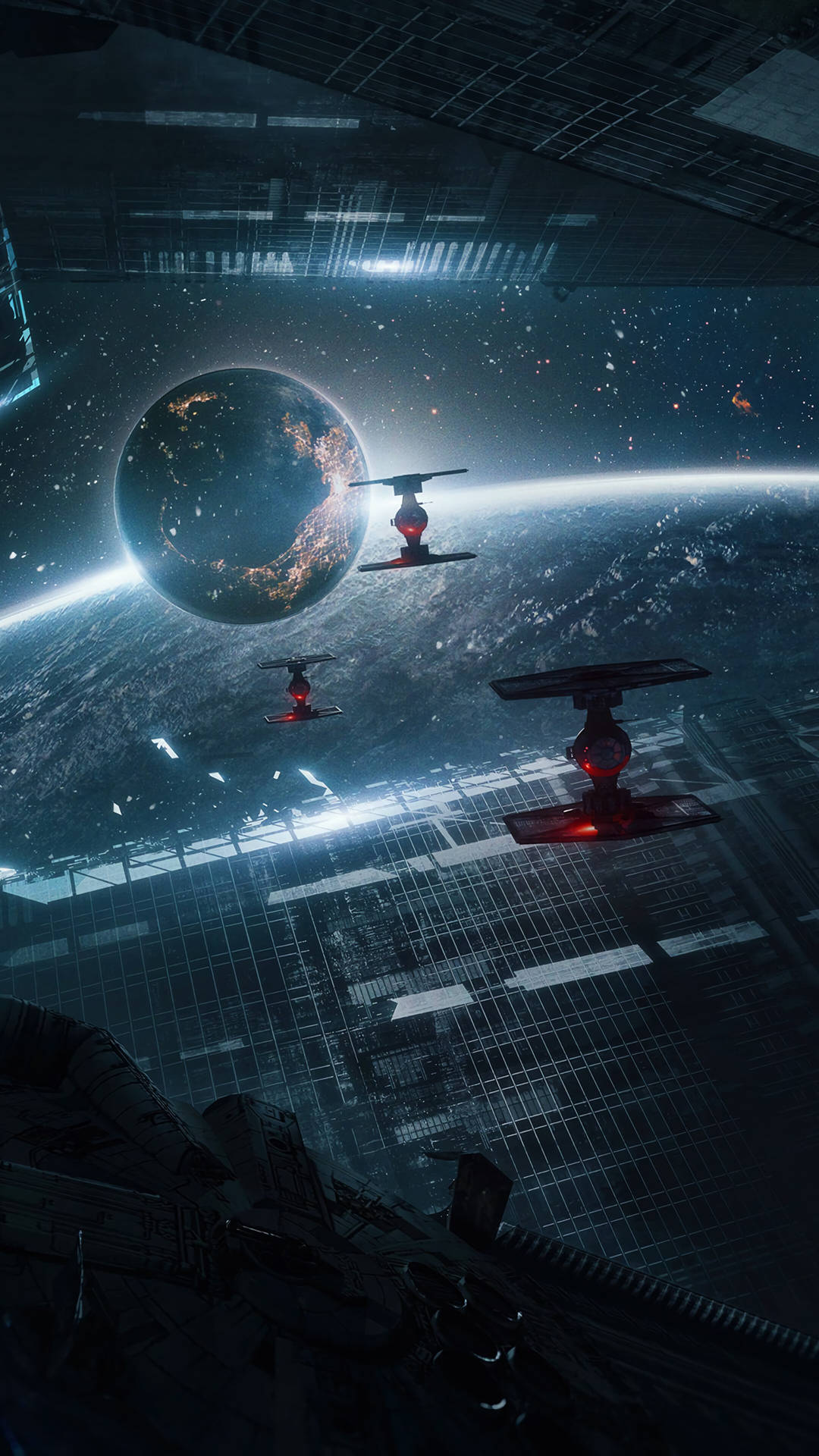 Tie Fighters Ruimte 4k Foon — Ruimte GIF Muurpapier