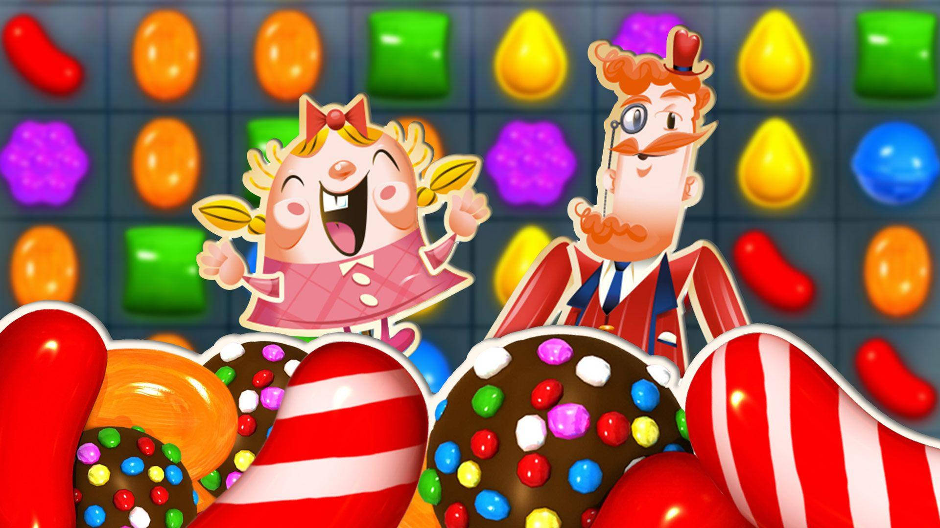 Tiffi en Mnr. Toffee in Candy Crush Saga Muurpapier