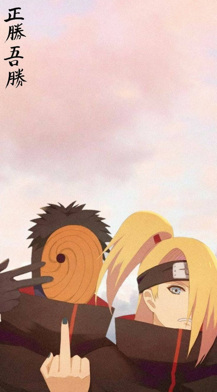 Tobi Naruto Deidara Middelvinger Muurpapier