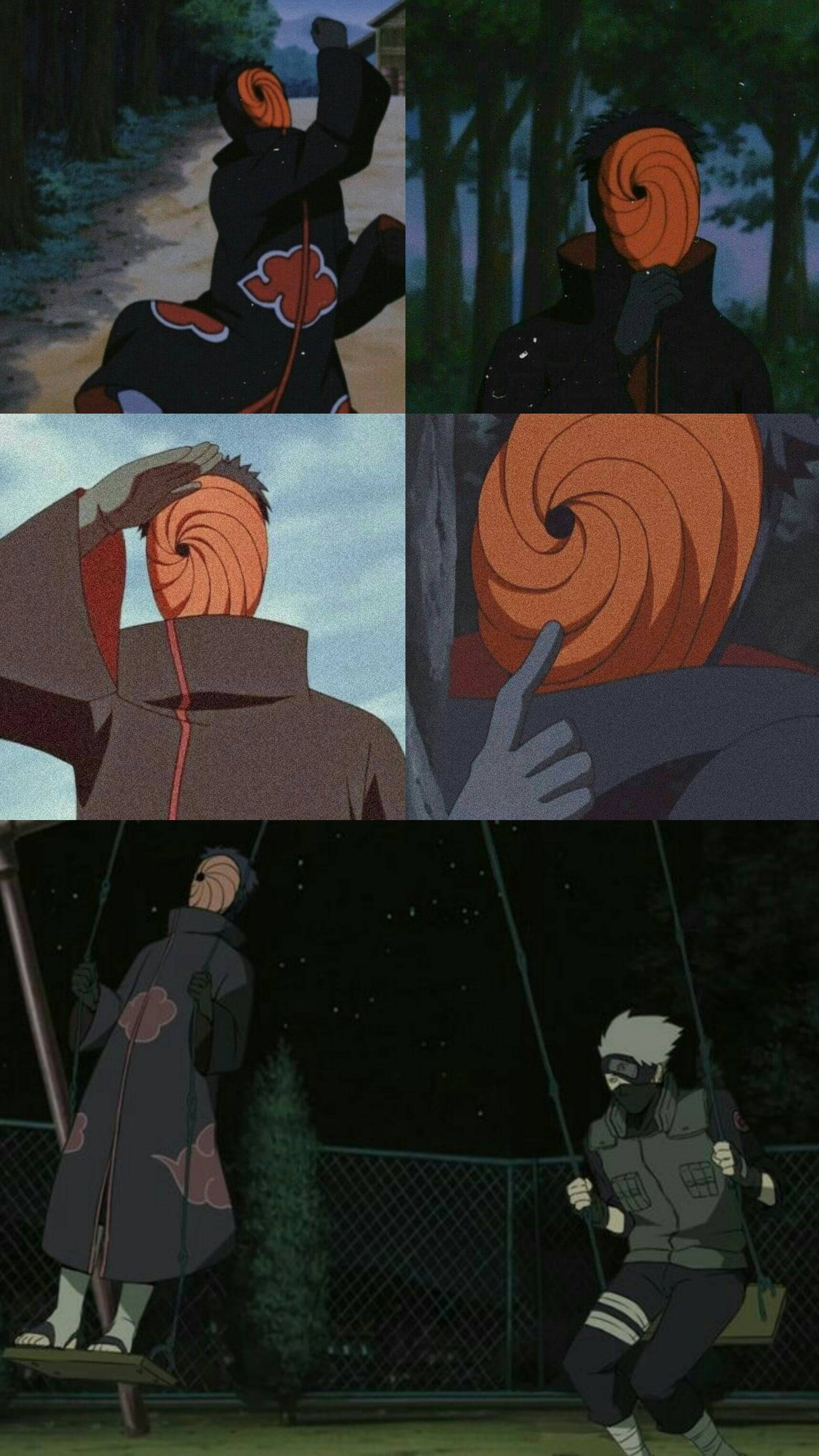 Tobi Naruto Estetiese Collage Muurpapier