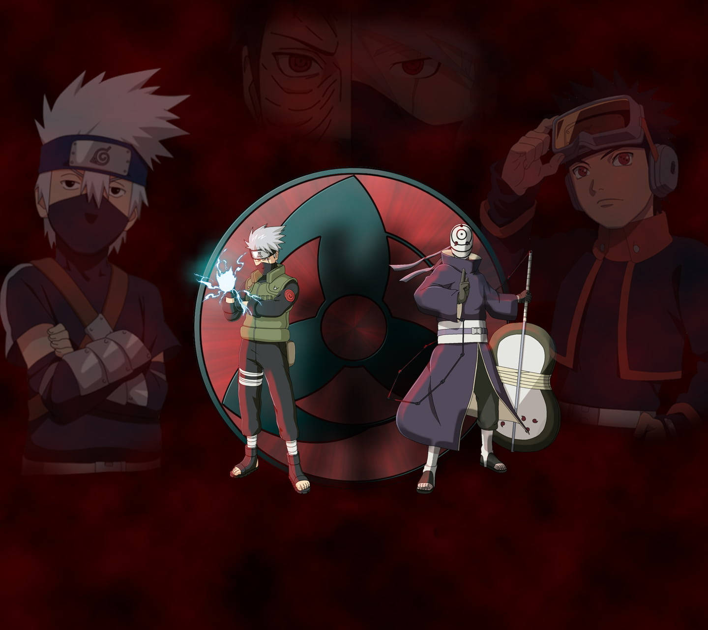 Tobi Naruto Kakashi Wysig Muurpapier