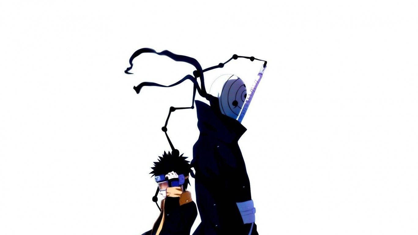 Tobi Naruto Rug-aan-Rug Jong Obito Muurpapier