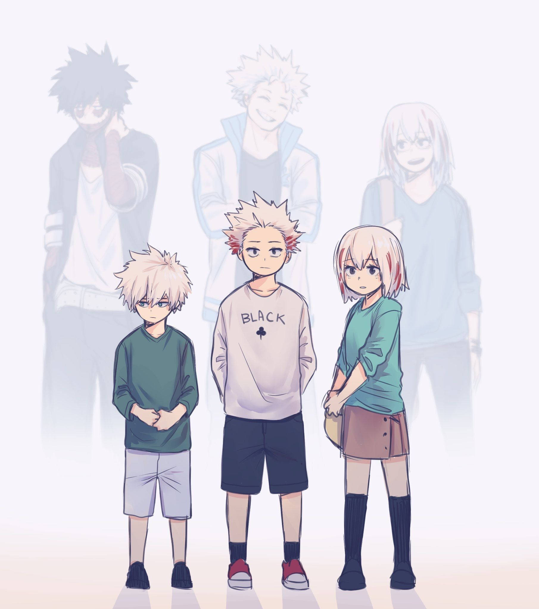 Todoroki Familie Drie Siblings Muurpapier