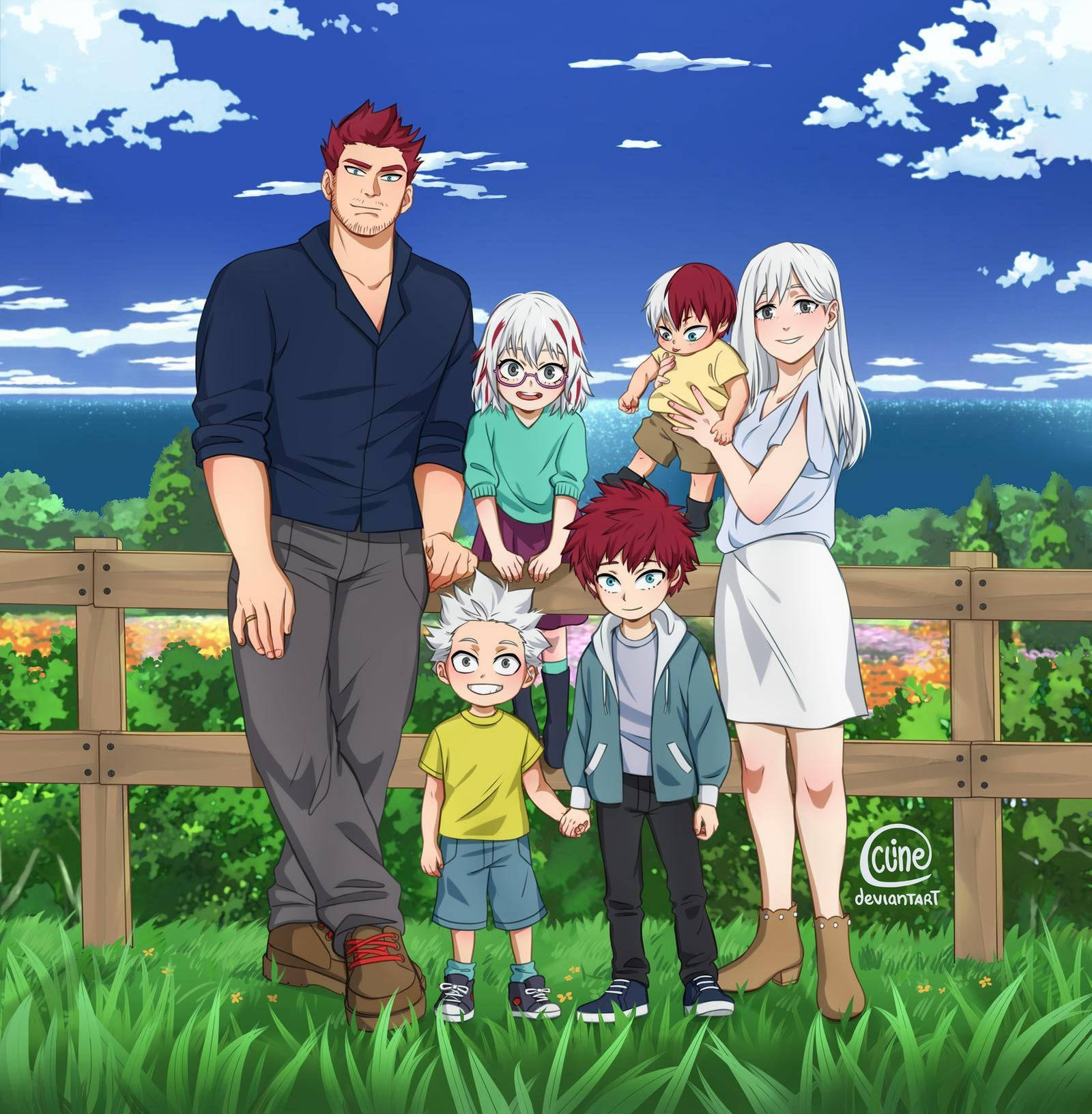 Todoroki Familie Natuur Agtergrond Muurpapier