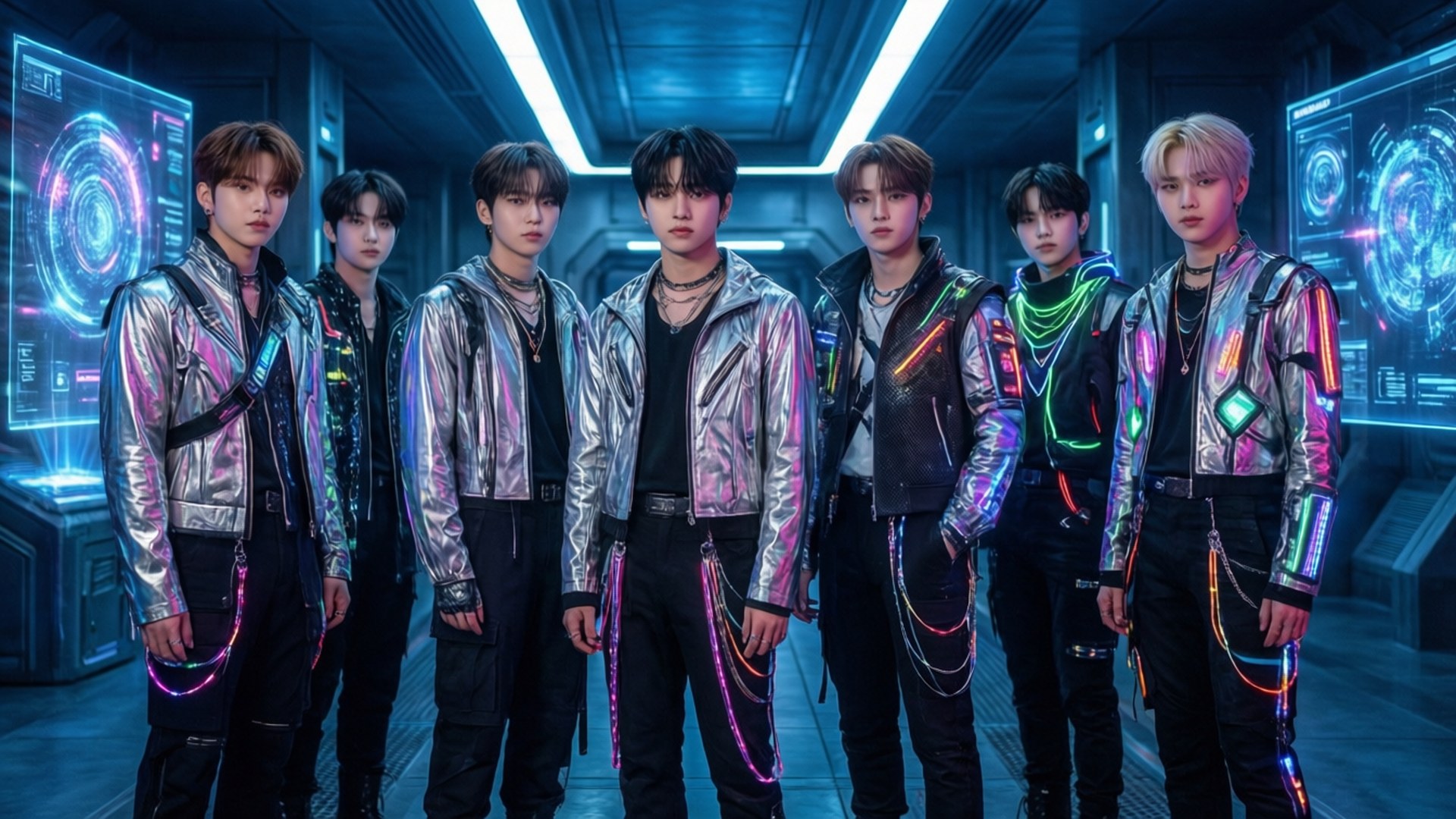 Toekomstige Kpop Cyberpunk Muurpapier