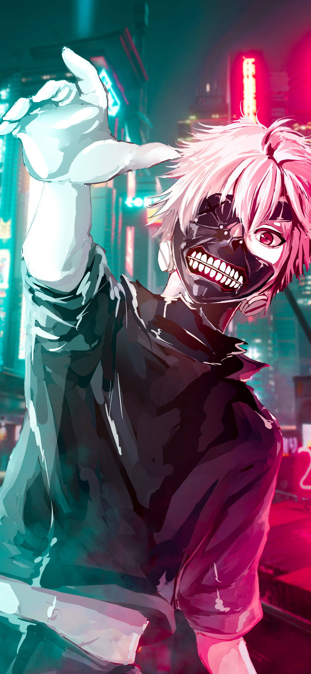 Tokio Ghoul Neon Estetiese iPhone Muurpapier