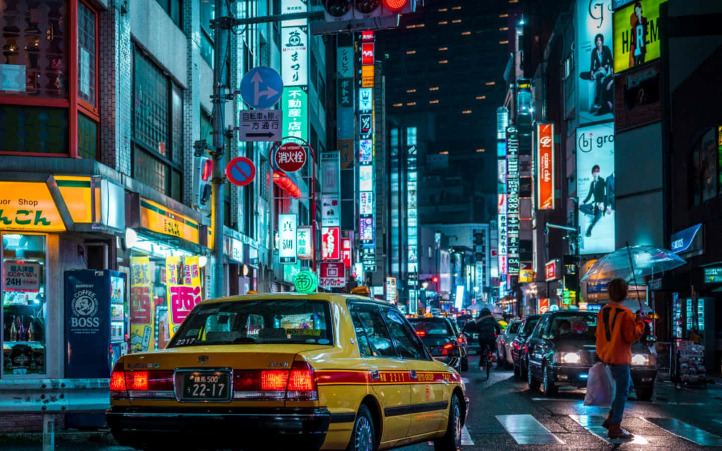 Tokio na Donker Muurpapier
