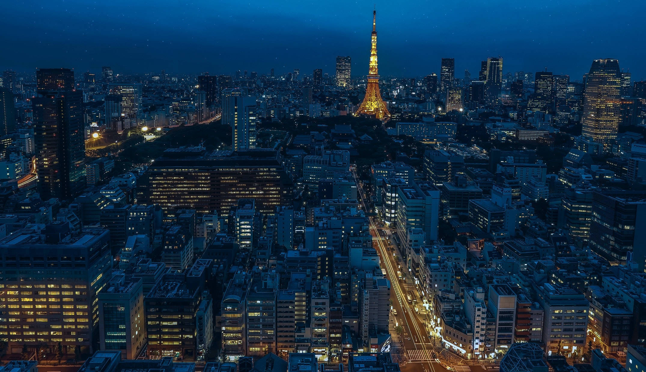 Tokio-toring Stadsbeeld Snags Muurpapier