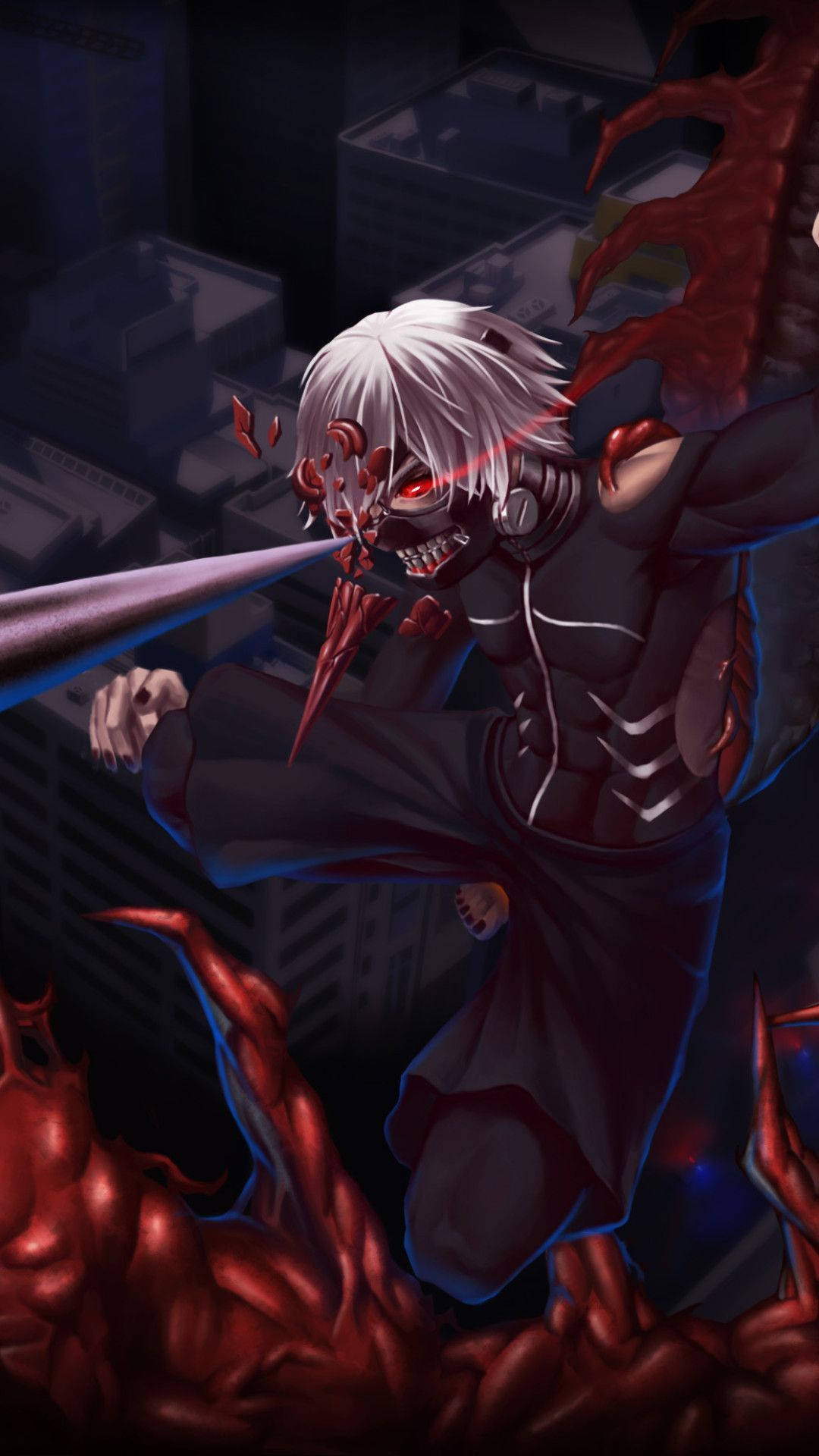 Tokyo Ghoul Karakters Se Handtekeningmasker Muurpapier