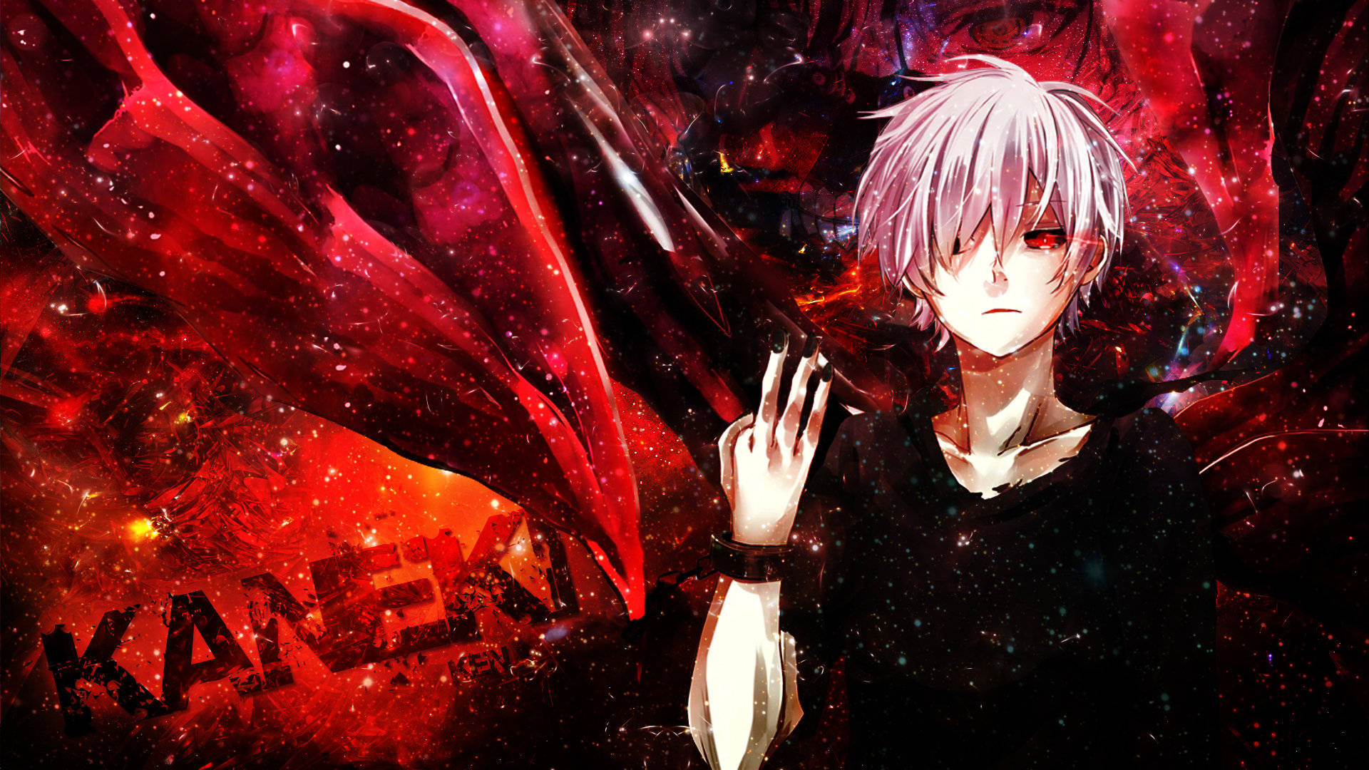 Tokyo Ghoul Karakters Ken Grafies Muurpapier