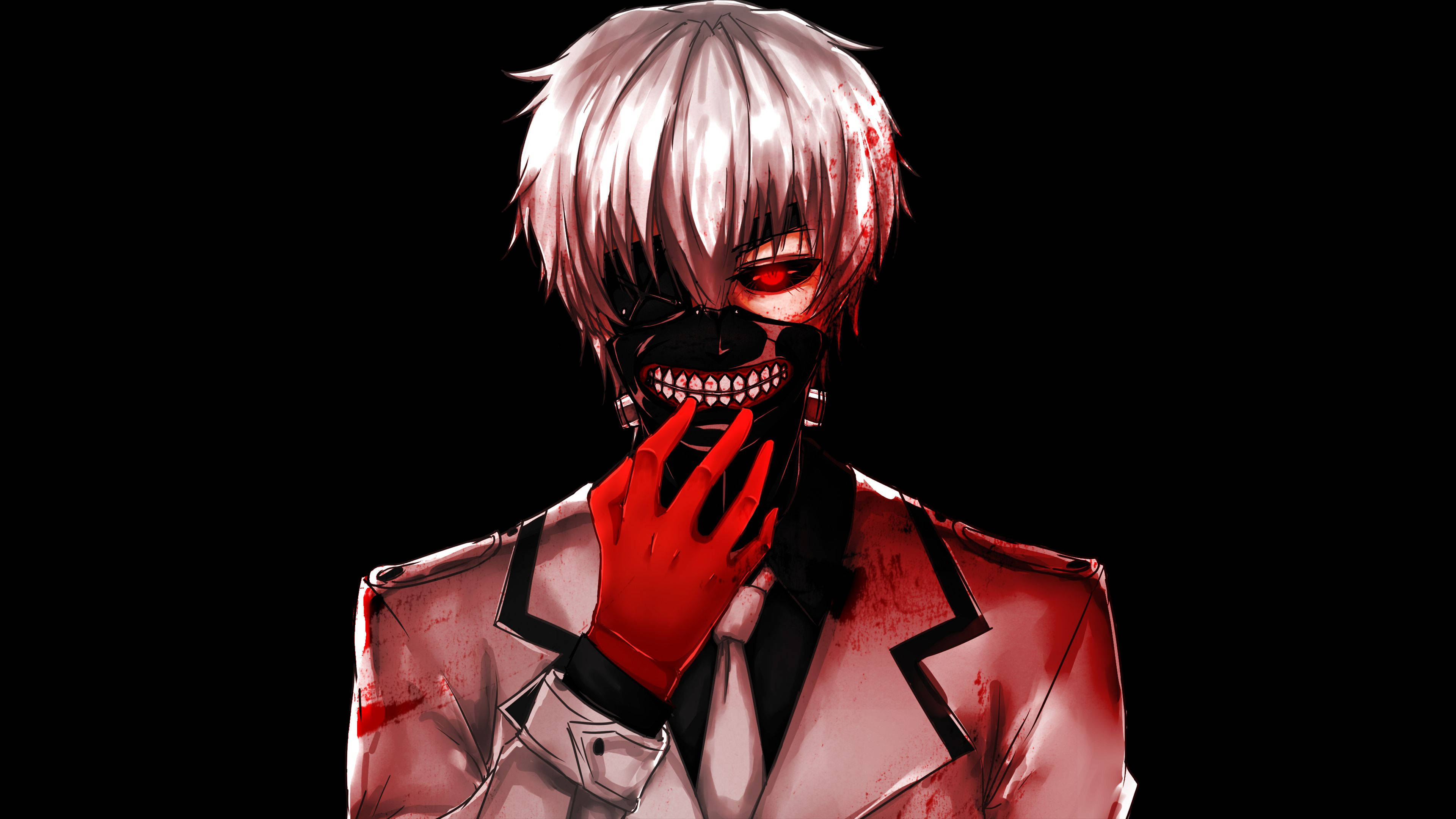 Tokyo Ghoul Karakters Ken Swart Masker Muurpapier